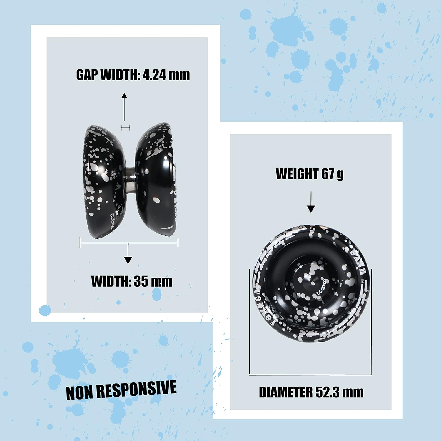 Yomega Dash Yoyo - Pro Aluminum Metal Unresponsive Yoyo with C Size Ball Bearing for Advanced Yo Yo Tricks + Extra 5 Strings + Glove + Bag + Die & 3 Month Warranty (Black Silver) image number 4