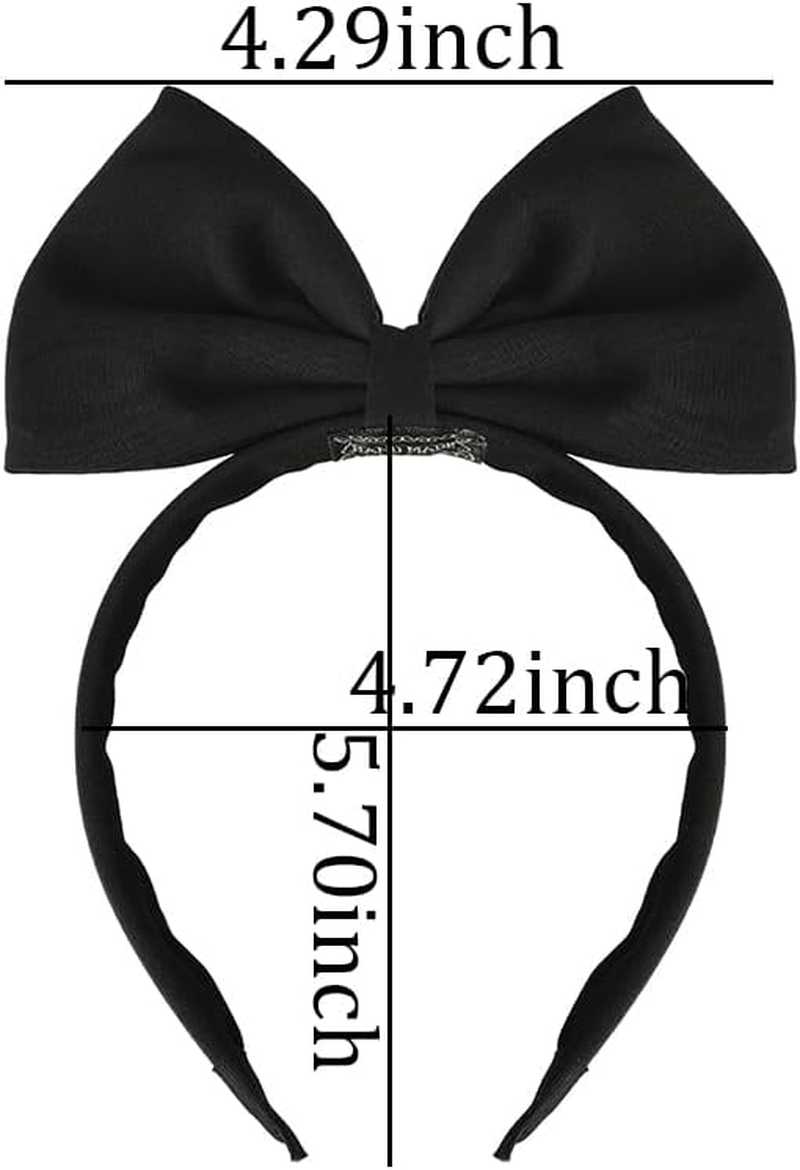 Black Hair Bow Bowknot Headbands for Women Girls Big Bow Headband Head Bands with Bow Hair Bands for Women'S Hair Non Slip Cosplay Headband Birthday Christmas Party Hair Accessories for Women image number 2