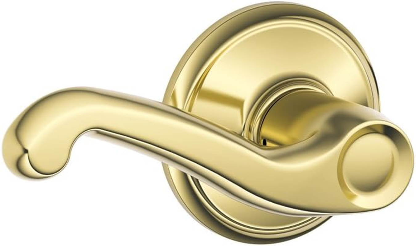 Schlage F10 Flair Passage Lever Set, Satin Chrome
