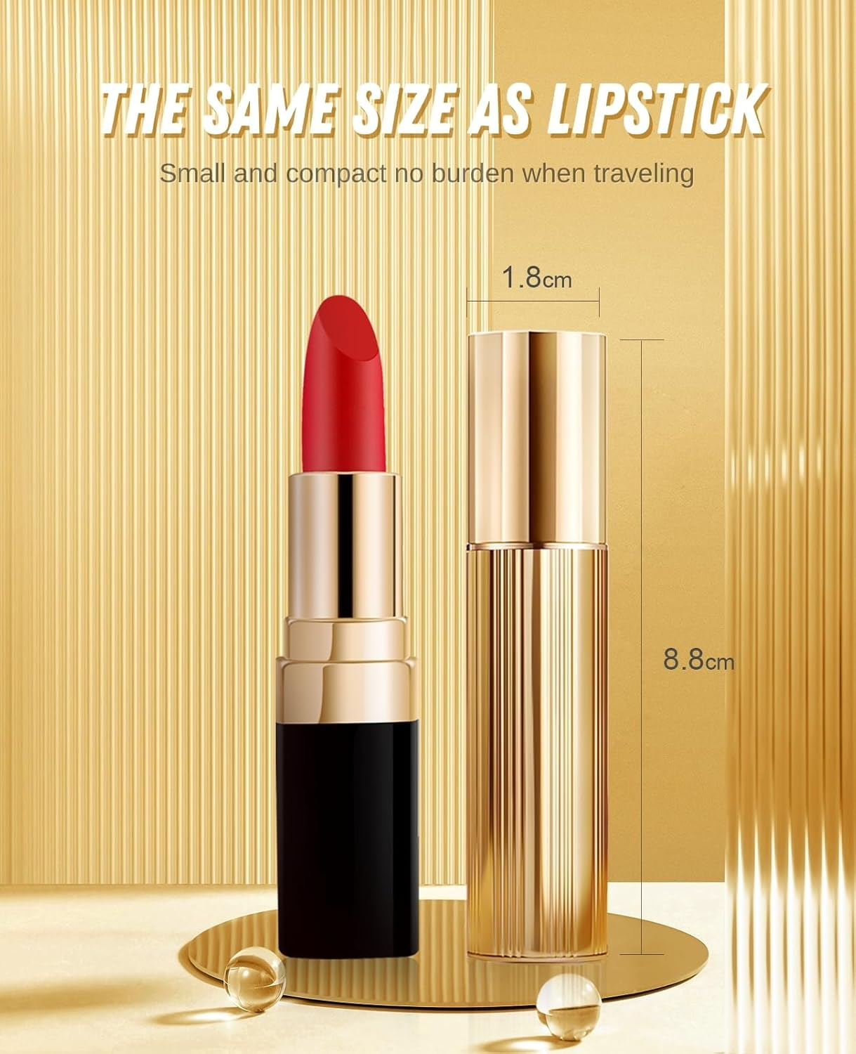 ASADAYS Portable Perfume Atomiser Refillable - 5Ml Empty Travel Spray Bottle, Nano Mist, Bottom Filling Mini Atomizer, Pocket Size Cologne Dispenser for Women and Men (Black & Gold, PA) image number 1