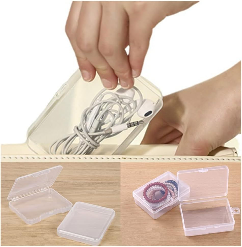 Mixed Sizes Rectangular Empty Plastic Box, 30 Pack Clear Plastic Beads Storage Containers Box Drawer Organizers with Lid for Small Items and Other Craft Projects image number 2