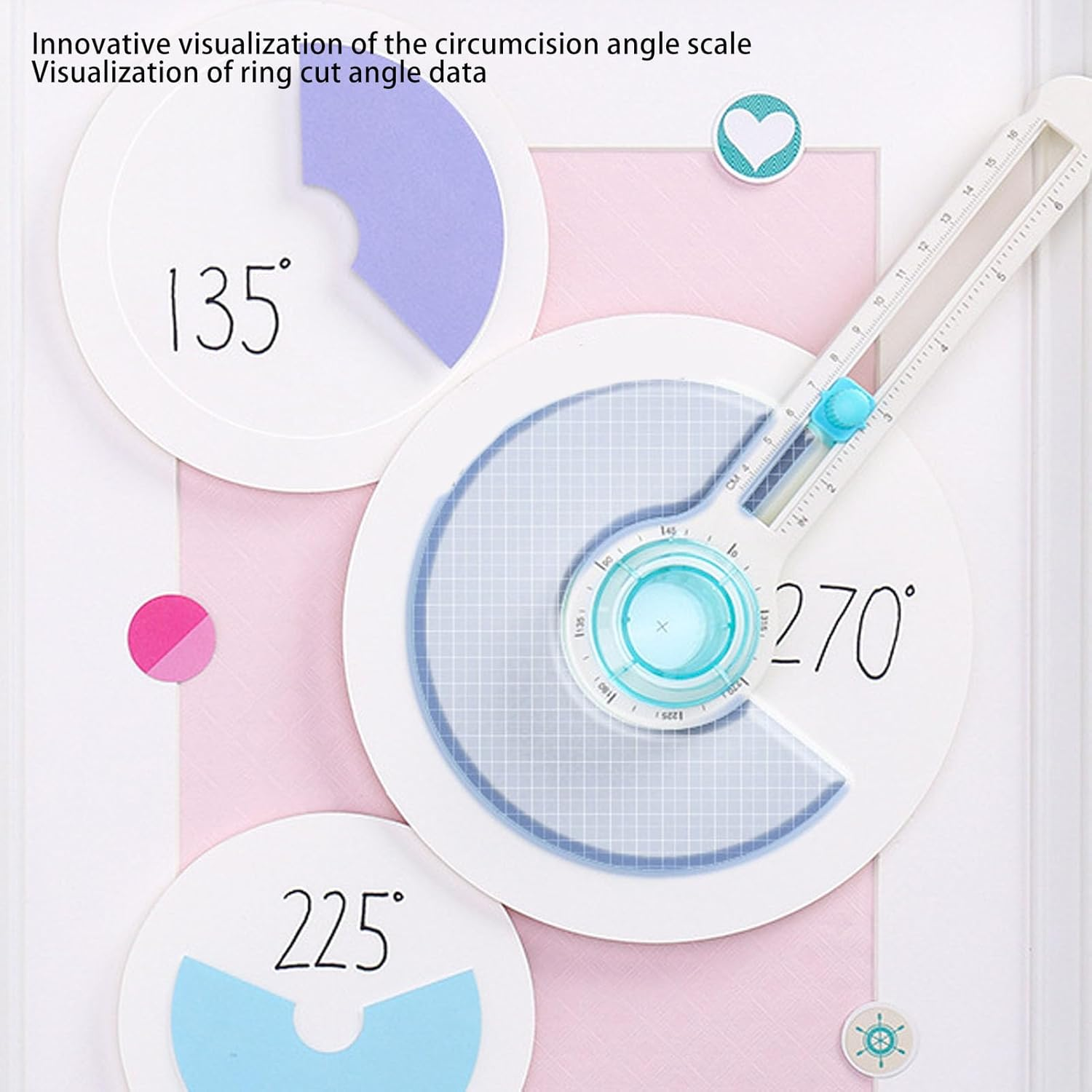 Circular Paper Cutter, 360 Degree Rotary Circle Cutter Cut Paper Trimmer Scrapbooking Tool, Circular Rotary Cutter for Art and DIY Crafts, Cards Making image number 2