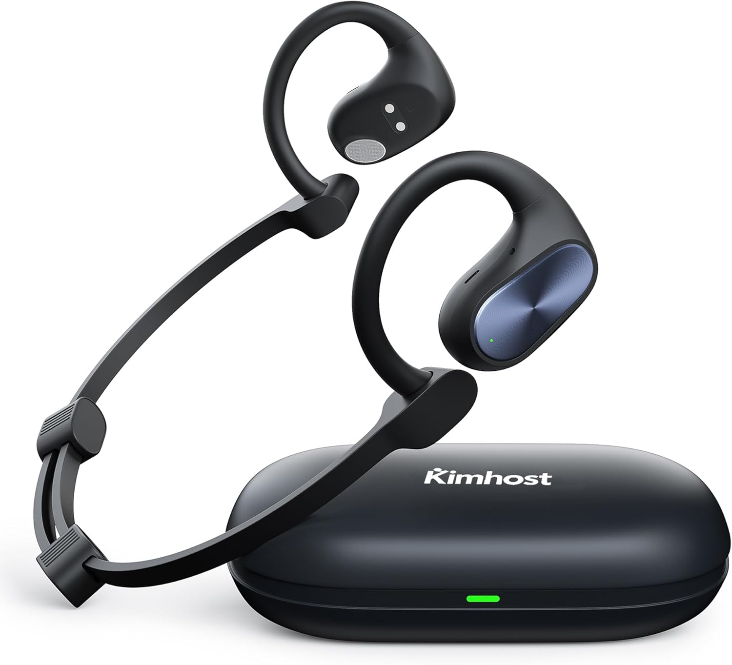 KIM HOST 020 Open Ear Headphones,Bluetooth 5.3 Earbuds Stereo Deep Basswith Earhooks, 55H Playtime, Crystal Clear Calls, Sweat Resistant Open Ear Wireless Earbuds for Workout/Running（Black） image number 6