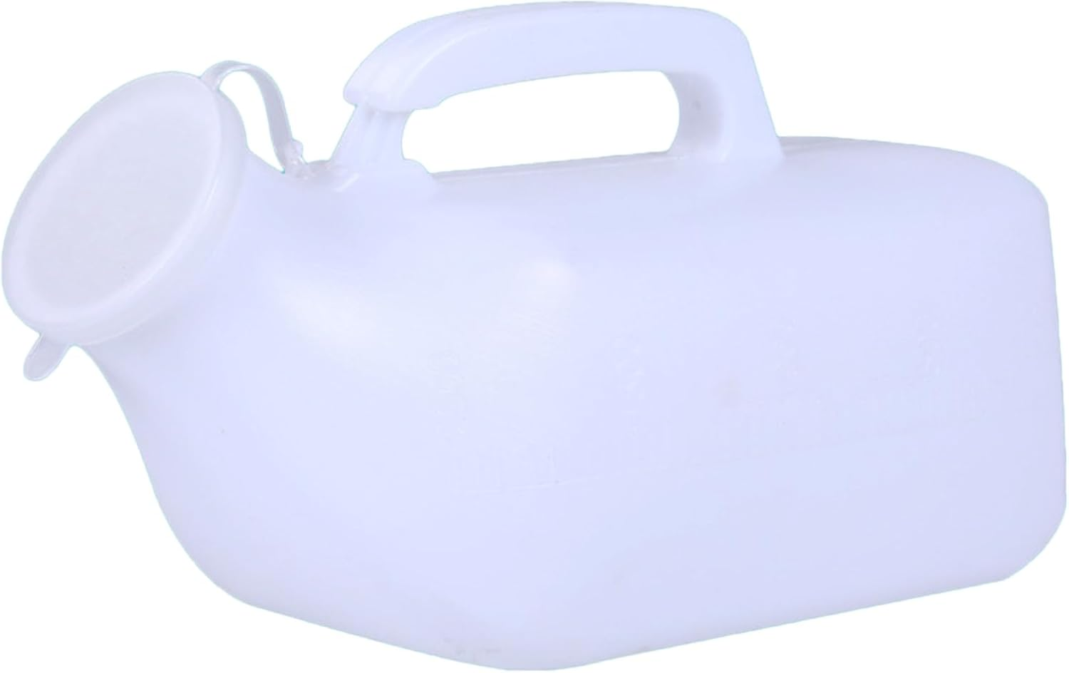 Men'S Portable Urinal with Lid 1200Ml Plastic Urine Bottle for Elderly Car Use Graduated Design No Spill Odorless Easy to Grip Lightweight Durable Nighttime Relief Urinals for Men Pee Bottle(White) image number 2