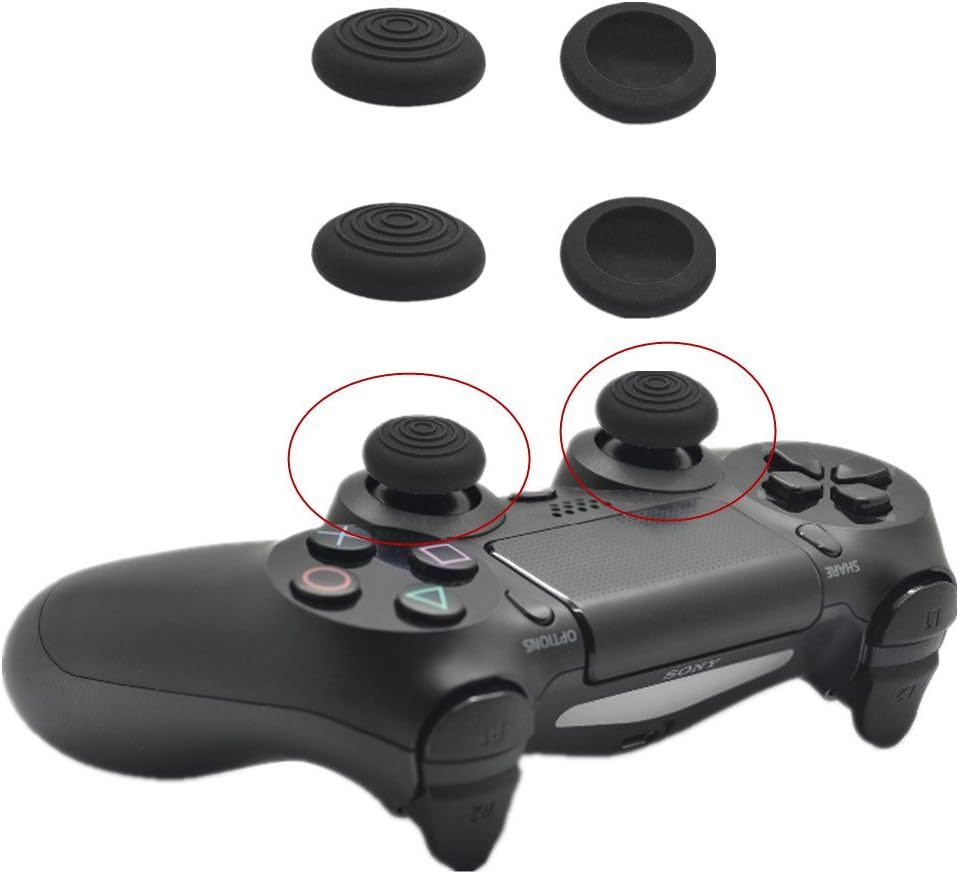 4 Pcs Joypad TPU Gel Silicone Stick Cap Thumb Grips Compatible with Playstation 4 PS4/ Playstation 3 PS3/ Xbox One/Xbox 360 Controllers image number 1
