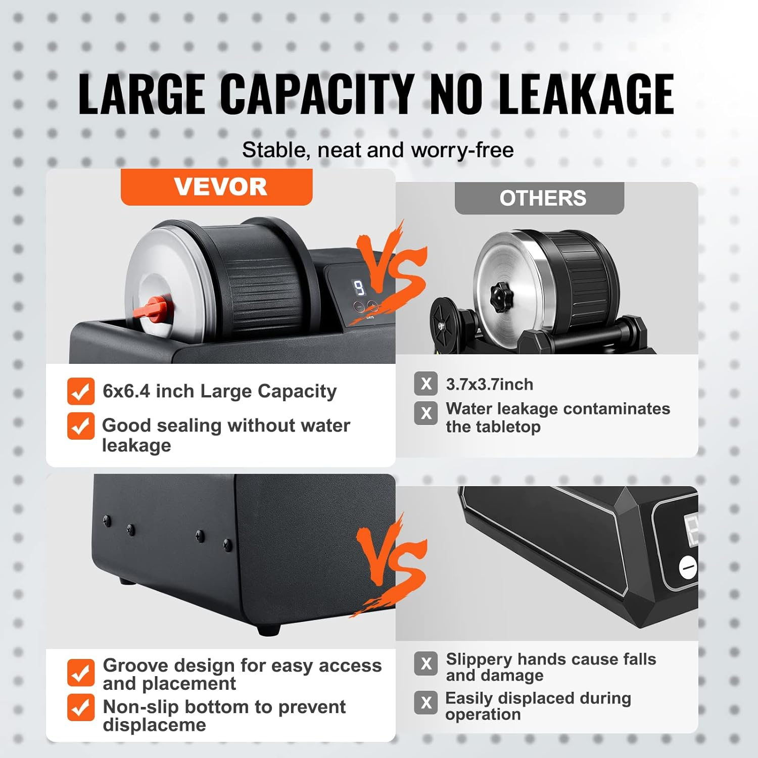 VEVOR Direct Drive 3LB Rock Tumbler Kit, 4-Speed/9-Day Timer,Professional Rock Polisher with Rough Gemstones/Grits/Jewelry Fastenings,Stone Polishing Kit for Family Fun Time,Stem Adults Kids image number 4