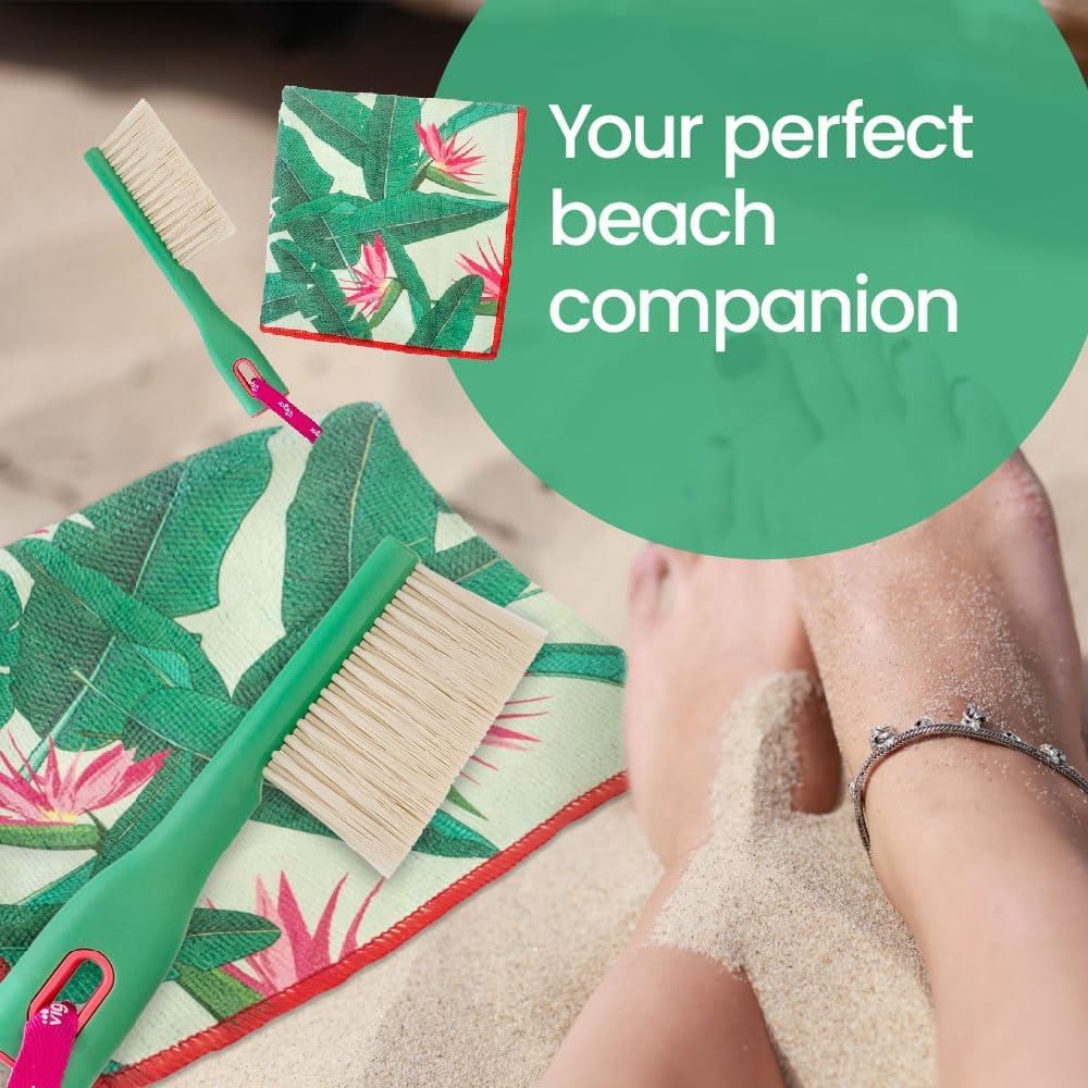 VIGAR Beach Sand Remover Brush and Cloth Set, 29 Cm Size, Assorted image number 2