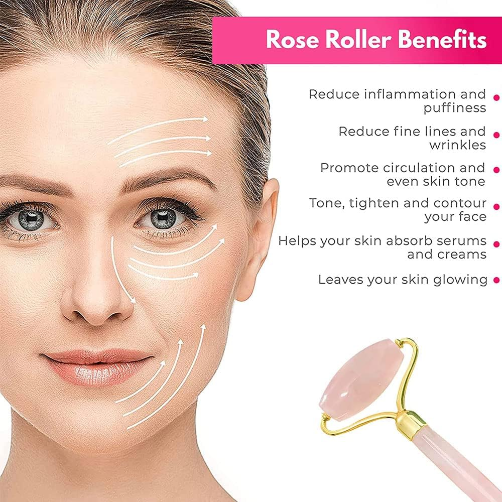 Jade Roller and Gua Sha Set, Face Eyes Neck Face Massager for Skin, for Eye Puffiness, Skin Tightening, anti Aging, Rejuvenate Face, Face Massager for Slimming and Firming (Green) image number 2