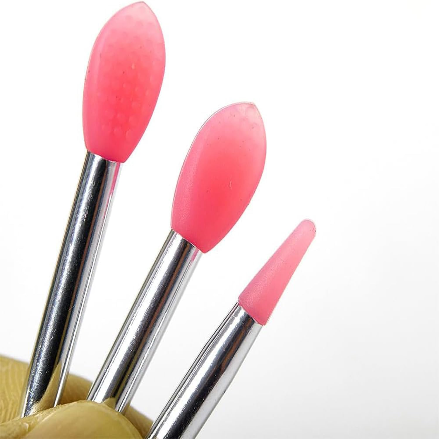 Silicone Lip Brush Makeup Eyebrow Lipstick Brushes Applicator Cosmetic Brush Set Silicone Brushes Wands Fit Balm Mask Oil Pink (10PCS) image number 5