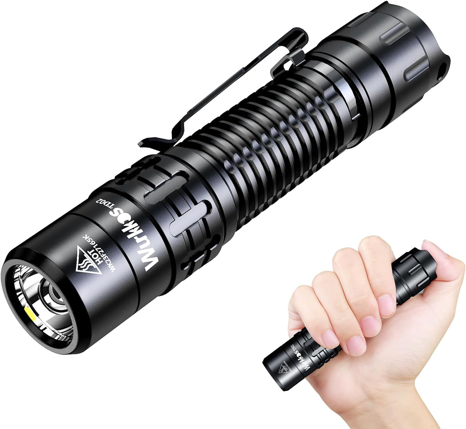 Wurkkos TD02 Super Bright 2000 Lumens USB C Rechargeable Tactical LED Flashlight IP68 Waterproof with 6 Modes Small Portable Flashlight for Indoor and Outdoor Activities image number 2