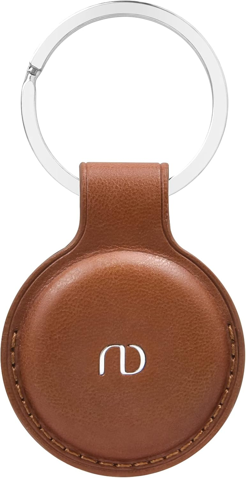 Nereides Leather Case for Airtag 2021, Protective Airtags Case Cover with Keychain Anti-Scratch Tracker Holder for Car Key/Pet/Cat/Dog (Grey)