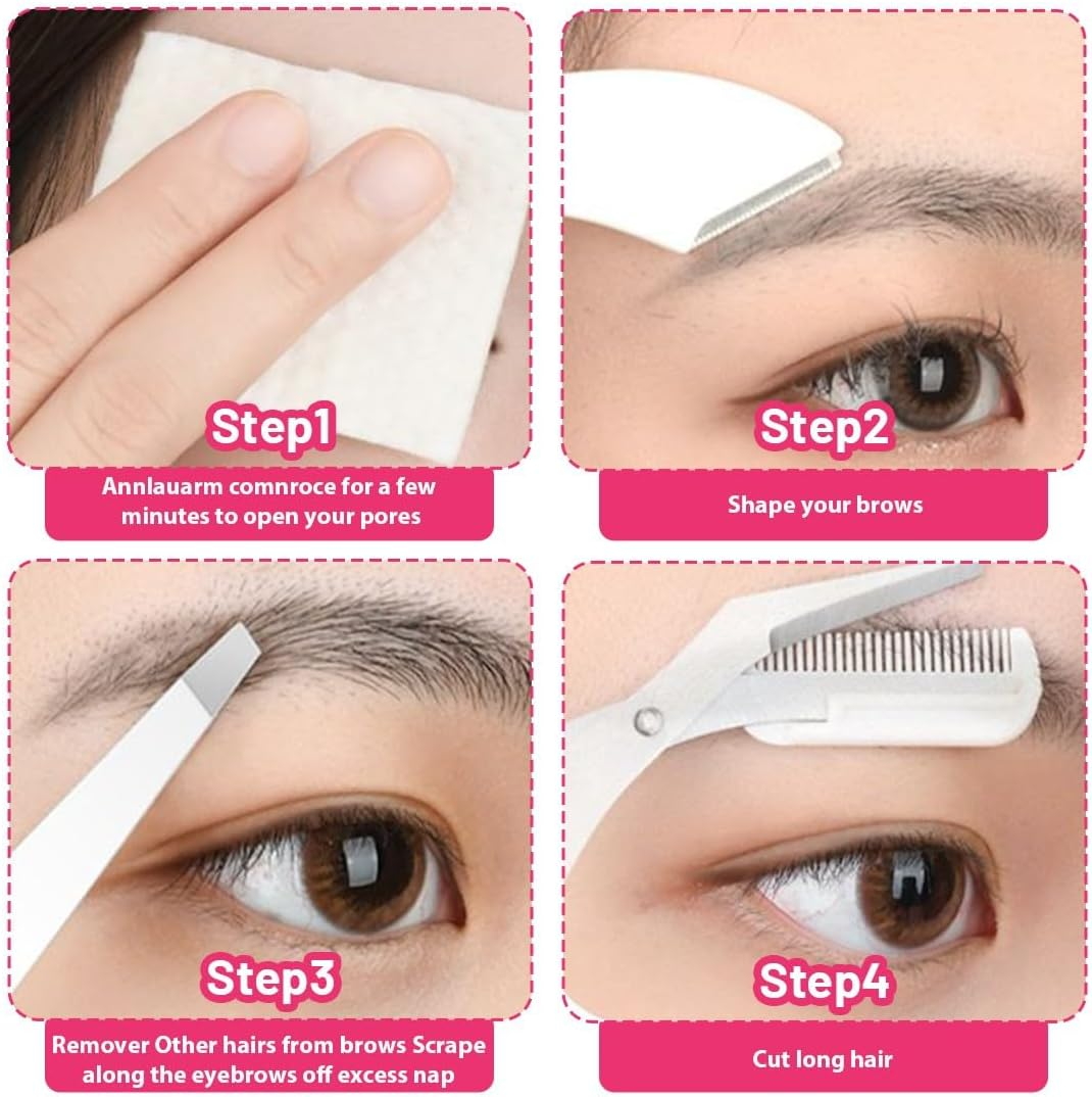 JYNXOR Tweezers, Tweezers, Eyebrow Plucking, Professional Precision Eyebrow Tweezers for Women and Men, Comes with Eyebrow Scissors, for Eyebrows, Beard image number 1