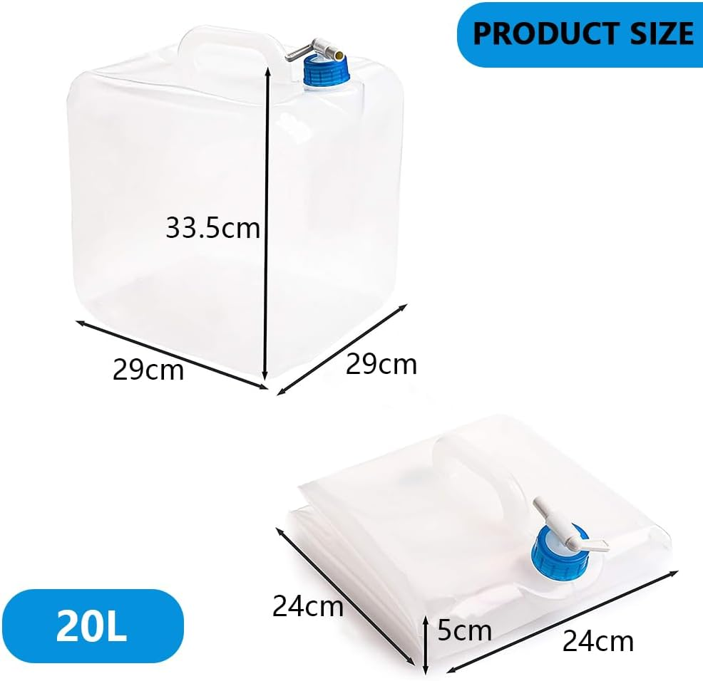 20L Collapsible Water Container with Spigot &ndash; Bpa-Free Foldable Water Jug for Camping, Hiking, Outdoor and Emergency Use &ndash; Portable, Food-Safe Water Storage Carrier image number 6