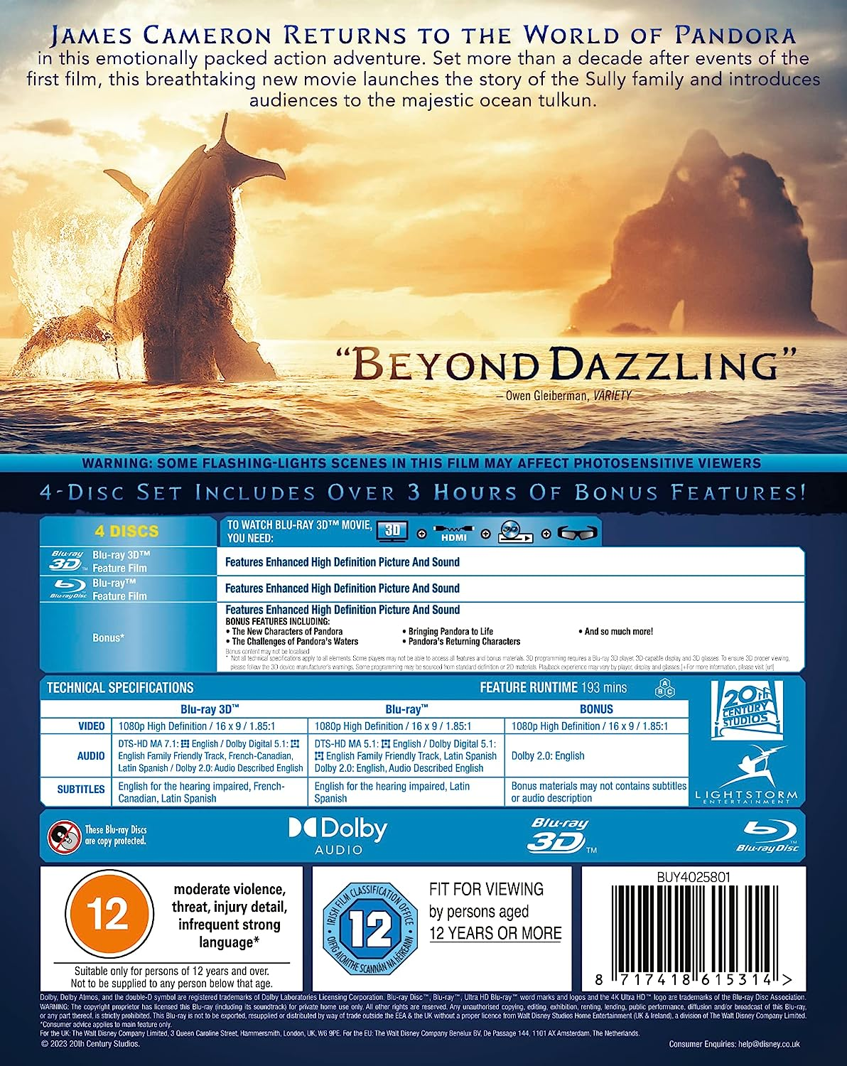 Avatar: the Way of Water 3D [Blu-Ray] [Region Free] image number 2