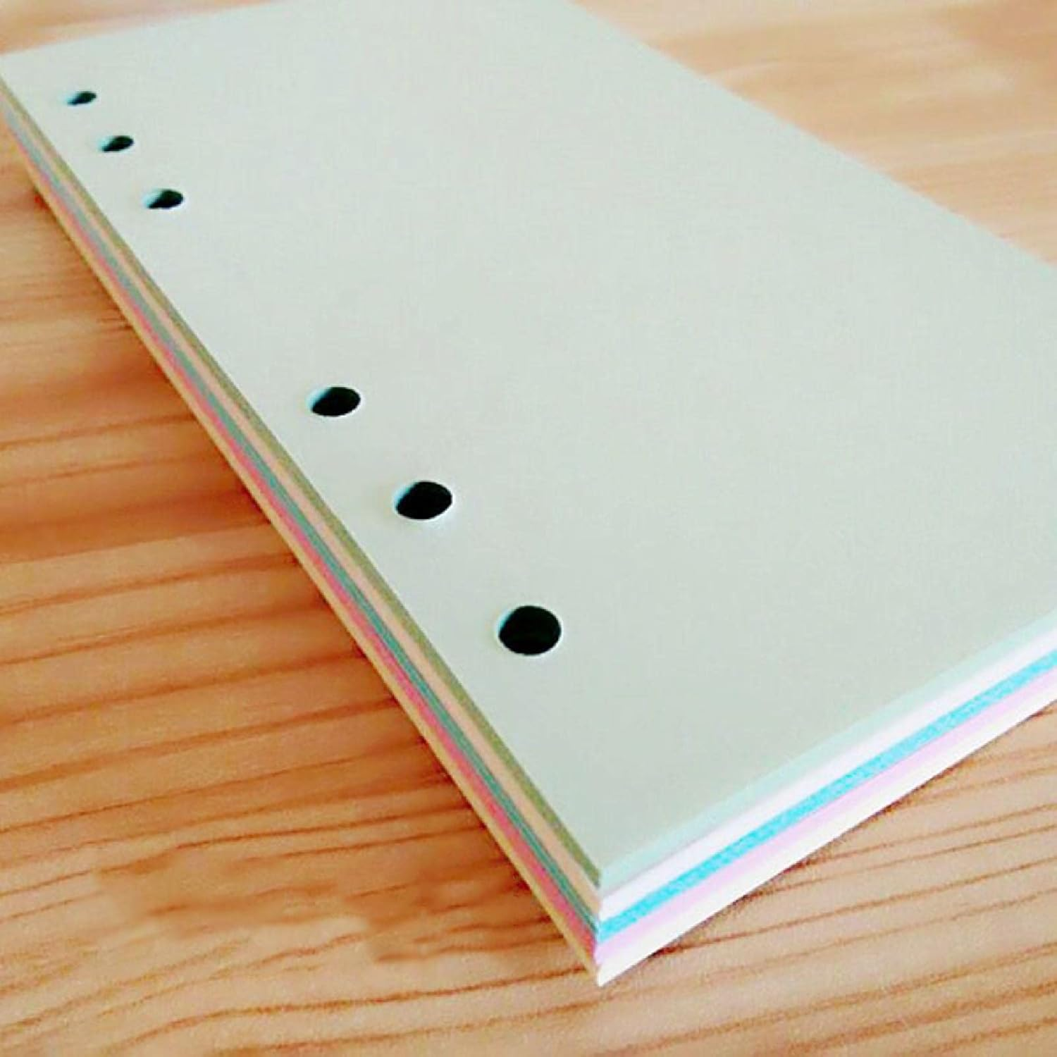 A5 Colorful 6-Hole Punched Ruled Refills Inserts Paper, 5-Color Loose Leaf Planner Filler Paper, 50 Sheets/100 Pages image number 3
