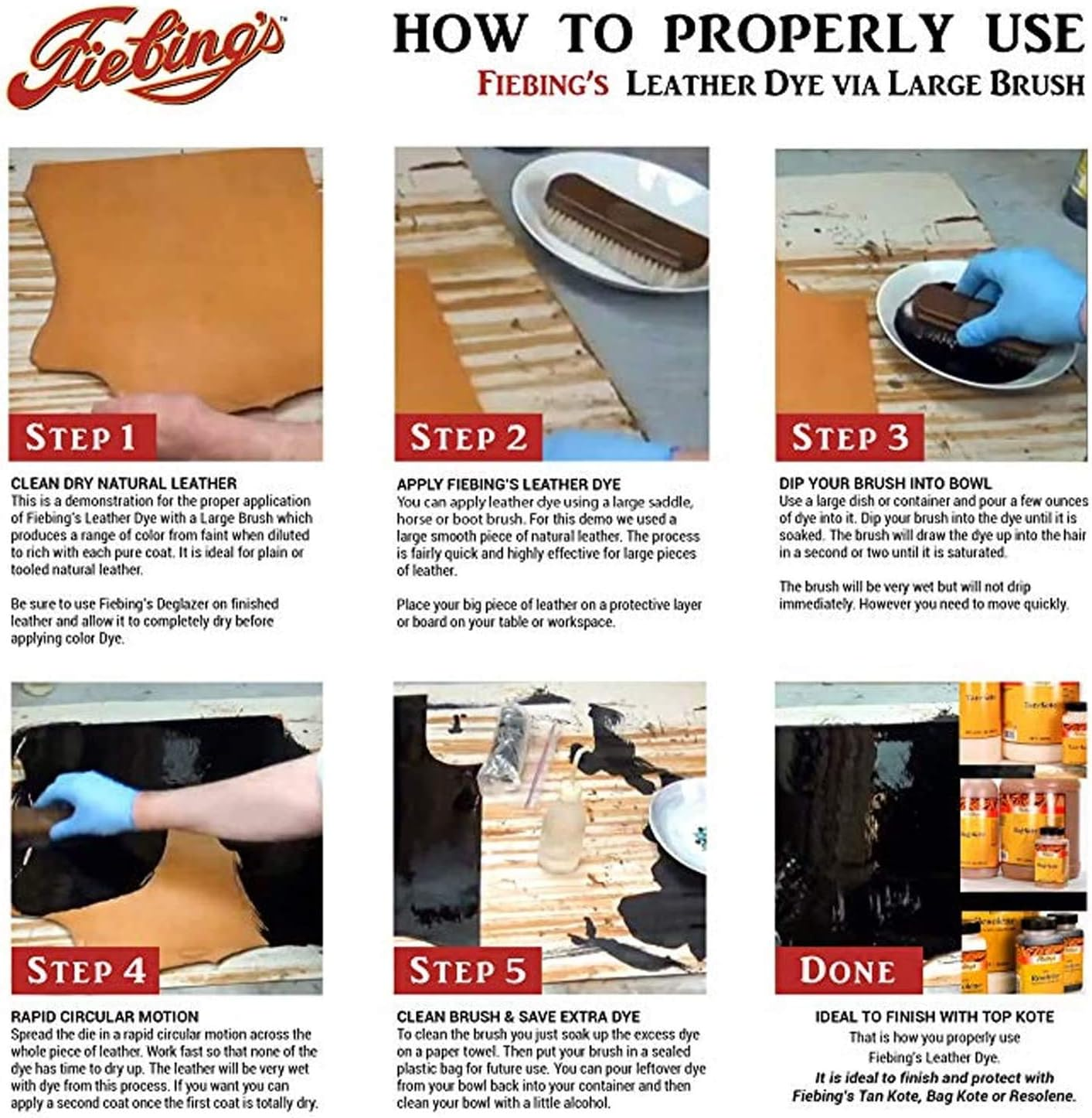 Fiebings Leather Dye Black 4Oz image number 5