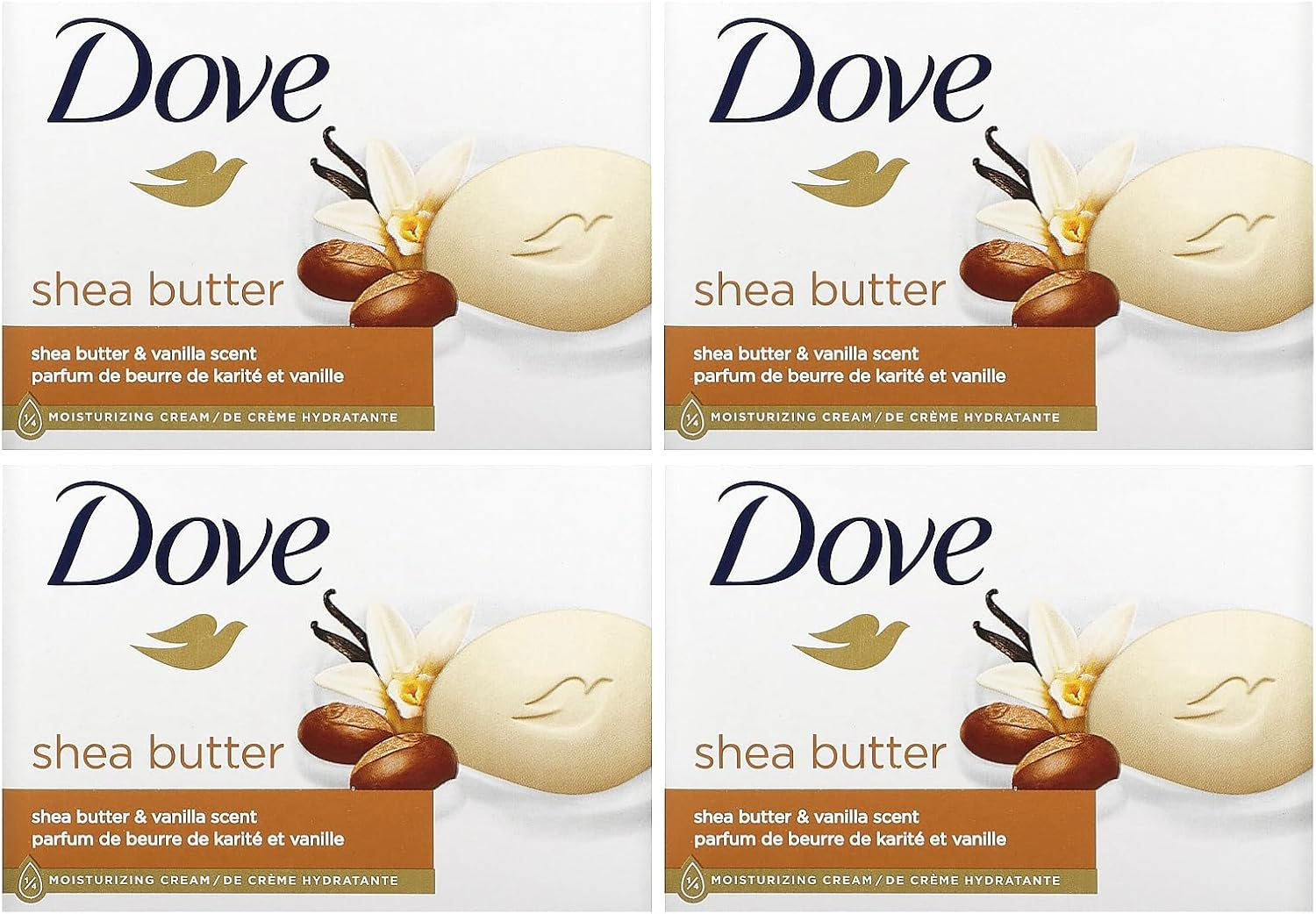Dove Purely Pampering Shea Butter Beauty Bar, 4 Oz, 2 Bar (Pack of 8)