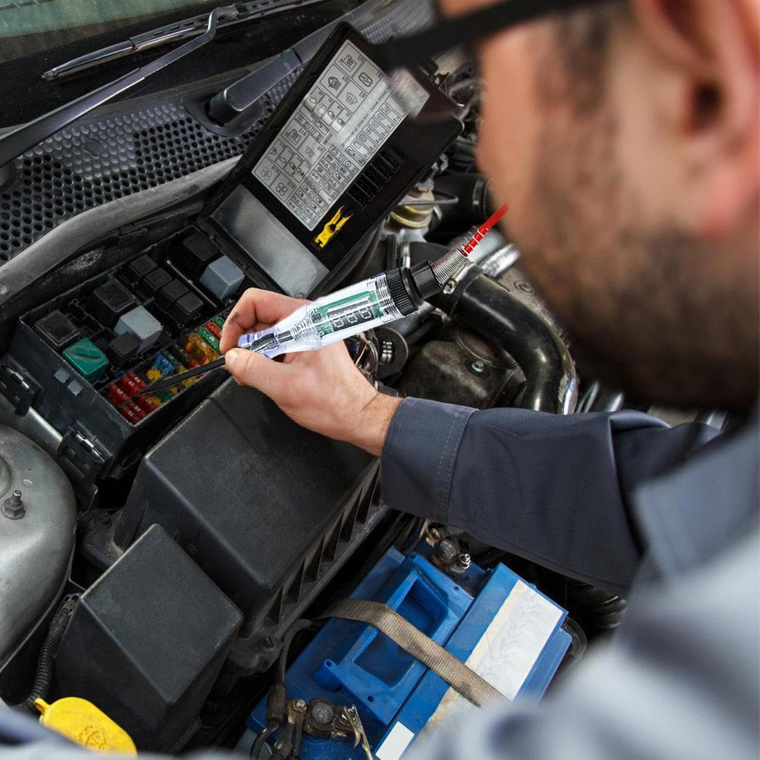 Automotive Test Light - Auto Electric Tester Light Tool,Steel Probe and Alligator Clip, Car Voltage Circuit Tester for Car, Trailer, Ship, Motorcycle image number 2