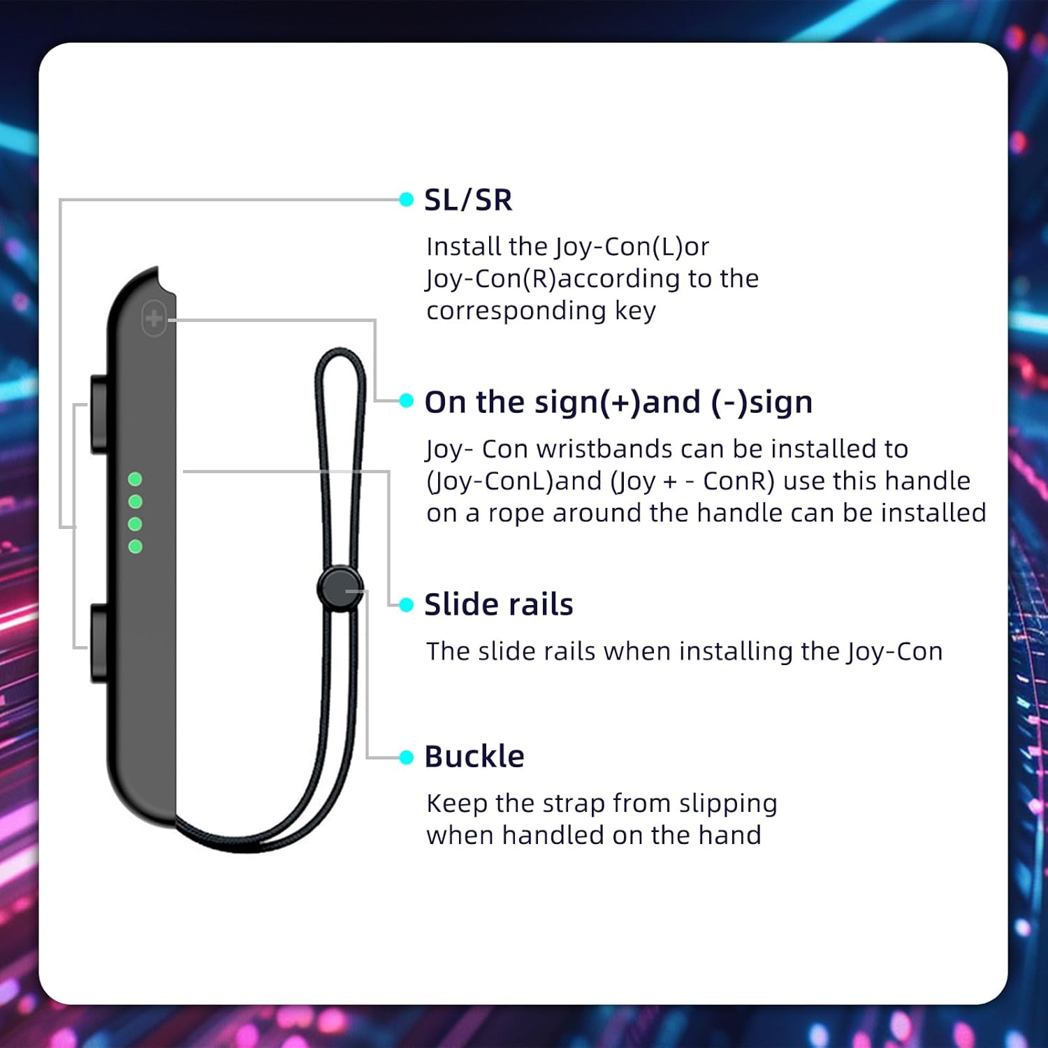 Wrist Strap Controller, 2 Pcs Adjustable Controller Straps Game Controller Wrist Strap Lanyard Replacement Parts for Joypad image number 3