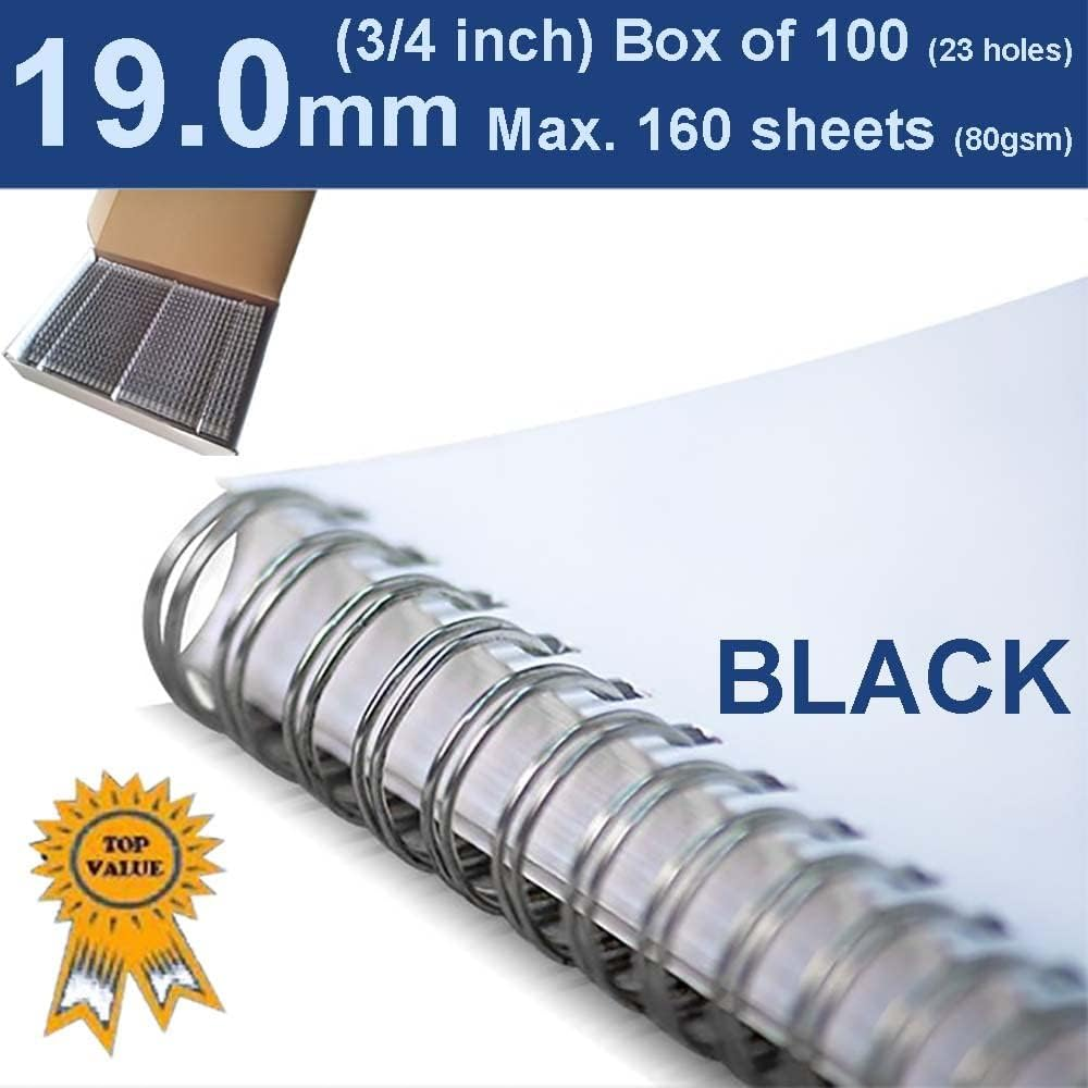 19Mm (3/4") Twin Loop Binding Wire 23 Loop Black (PK 50) image number 1