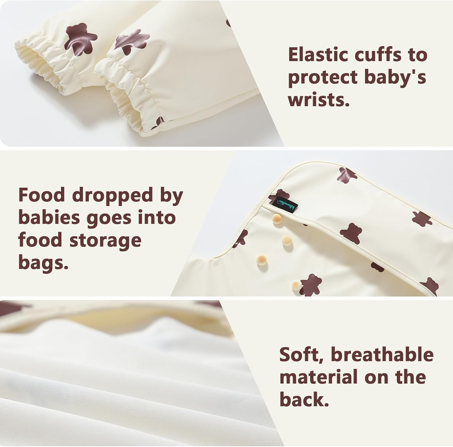 Feeding Bib with Long Sleeves & BLW 2PCS, Soft and Skin-Friendly Material, Coverall Bibs for Baby Feeding, Waterproof and Easy to Clean & Machine Washable, for Infant Toddlers (Yellow) - Yellow image number 1