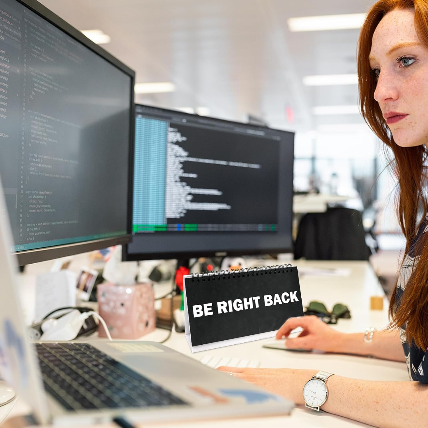 Fancy Land Funny Desk Signs 30 Flip Snarky Messages Desktop Work Accessories Favor for Coworker Colleague Gag Gift Supplies image number 4