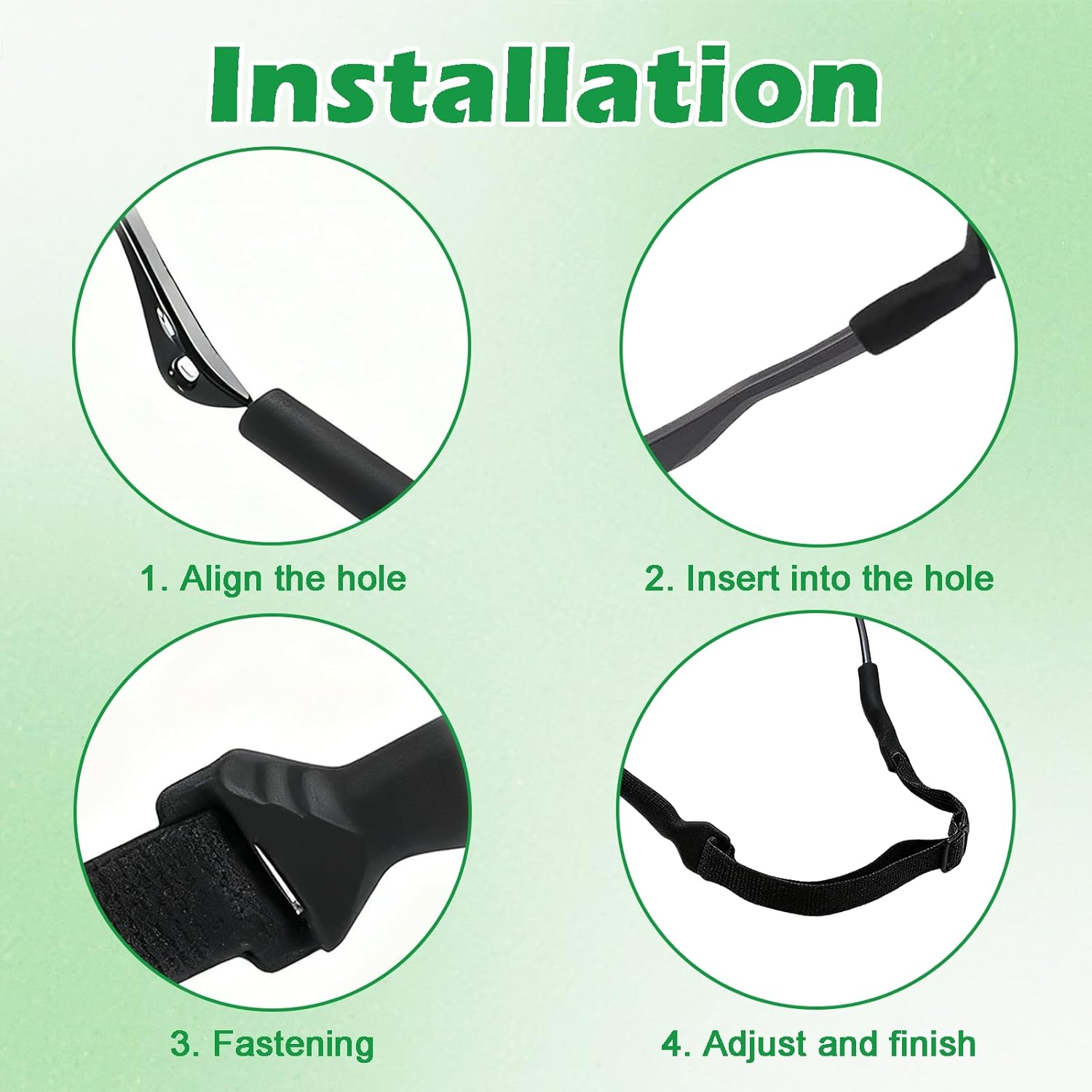 Jeyzuroa 5Pcs Sunglasses Strap Glasses Strap Adjustable Anti-Slip Eyeglass Holder Straps, Universal Fit for Men Women, for Sports & Daily Use, Fits All Frames (Reading/Sunglasses/Safety Goggles) image number 1