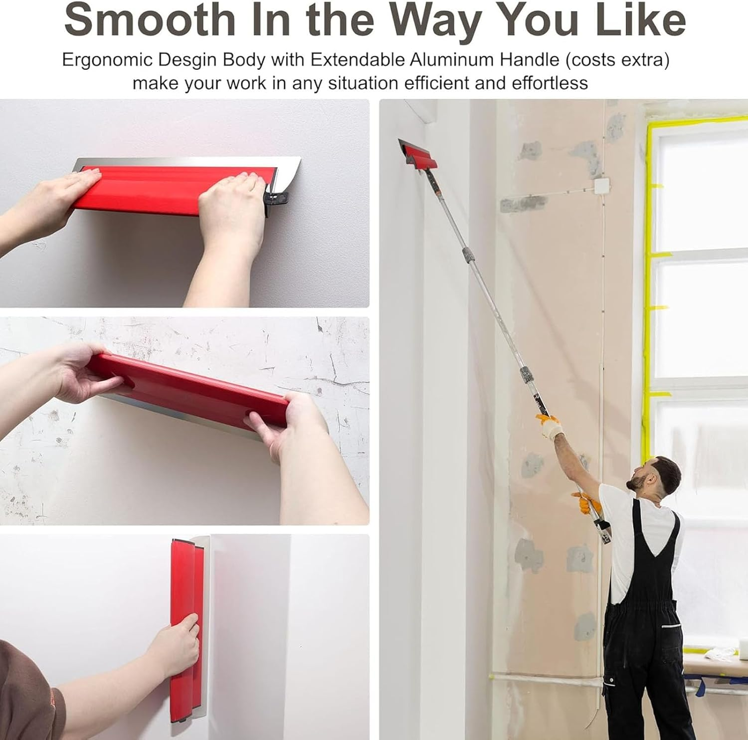 Bewinner 600Mm Stainless Steel Skimming Blade with ABS Comfort Handle Design, Smoothing Knockdown Drywall Plastering Tools, Universal Filler Knife for Home Decoration image number 5