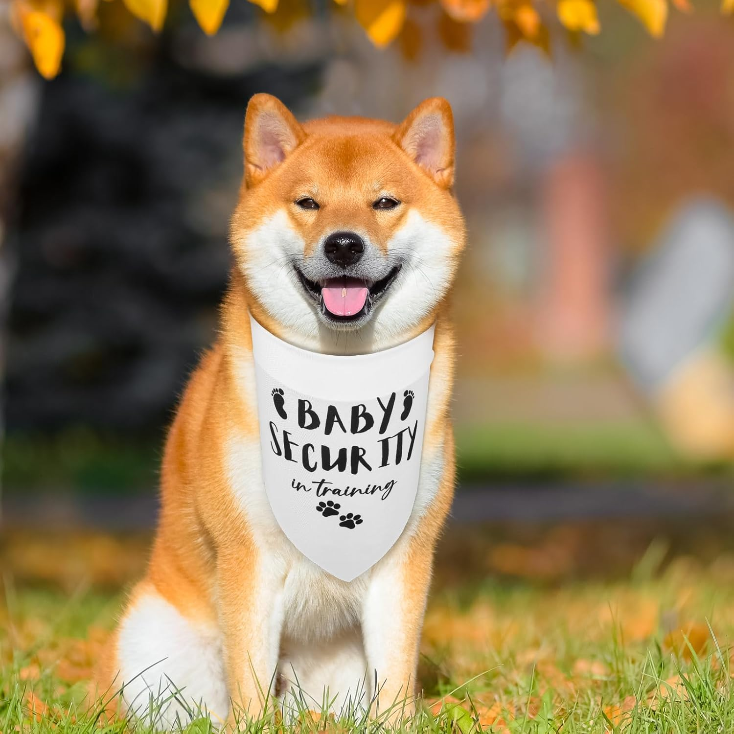 2 PCS Dog Bandana Baby Security in Training Scarf Baby Announcement Sign Triangle Printed Dog Pet Accessories Washable Funny Pregnancy Dog Bandana for Dog Lovers Large Dogs image number 2