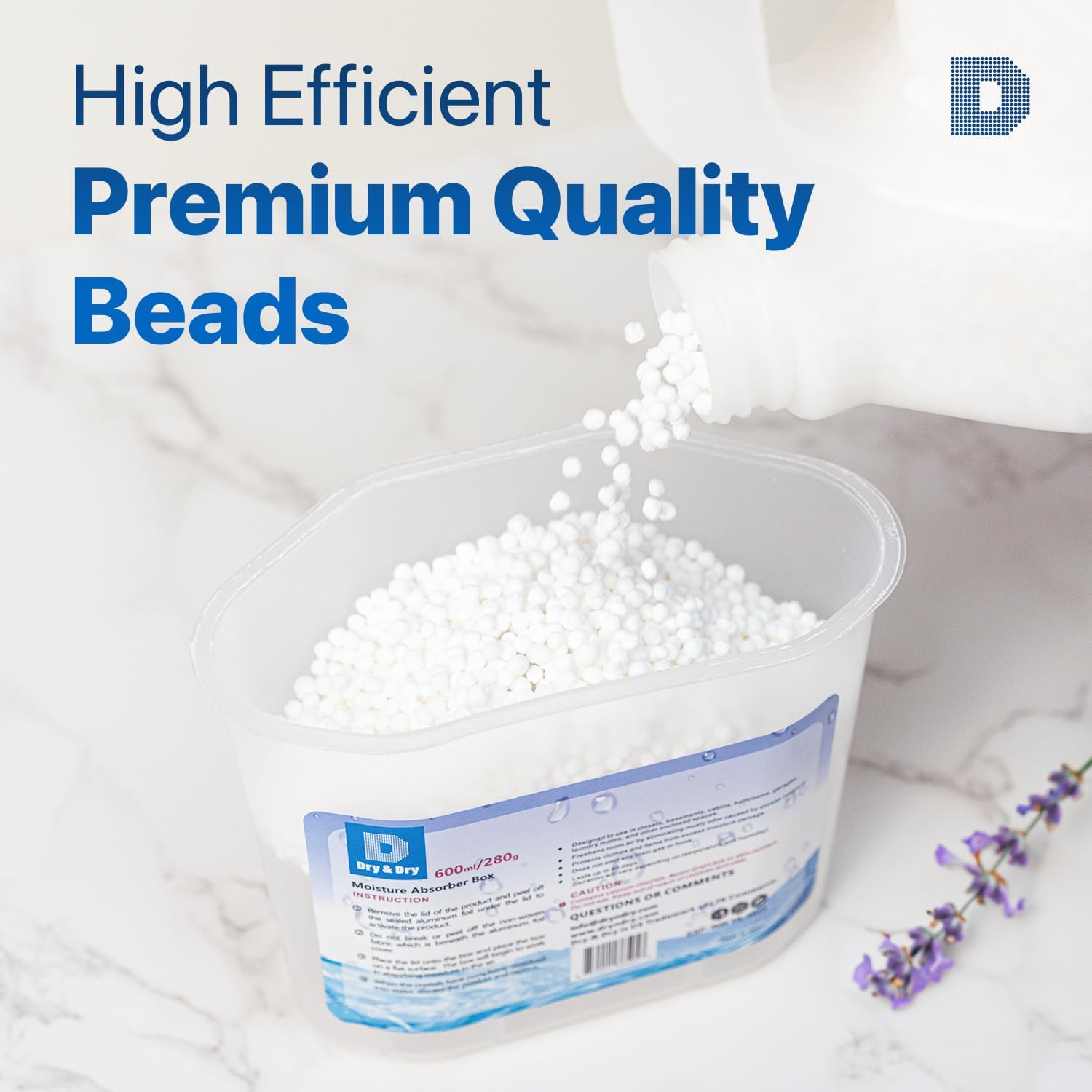 Dry & Dry Moisture Absorbers Refill Beads (3.7 LBS) - Fragrance Free, Moisture Absorber Refill image number 5