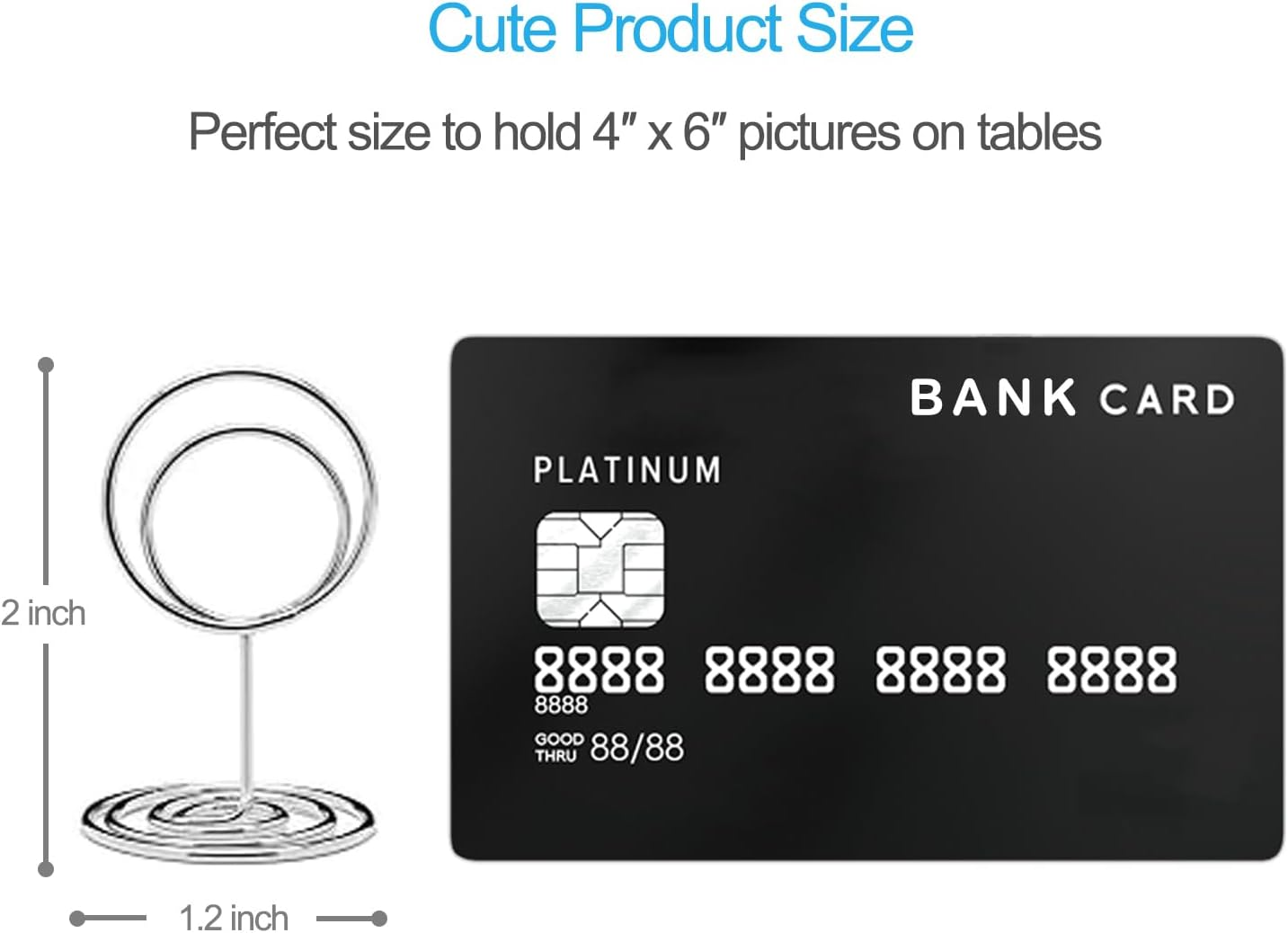 20Pcs Mini Place Card Holders, Cute Table Number Holders, Classy Table Card Holder Table Picture Stands, Elegant Wire Photo Holder Menu Memo Clips, Idea for Wedding, Anniversary Party（Silver - Gold-Heart Shaped image number 5