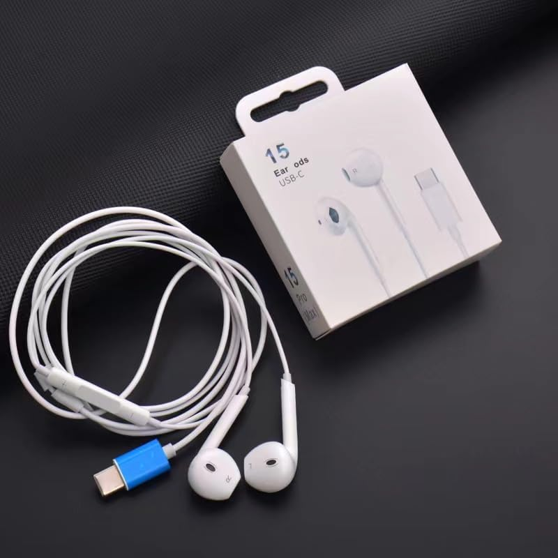 Headphones with USB-C Plug, Wired Ear Buds with Built-In Remote to Control Music, Phone Calls, and Volume image number 3