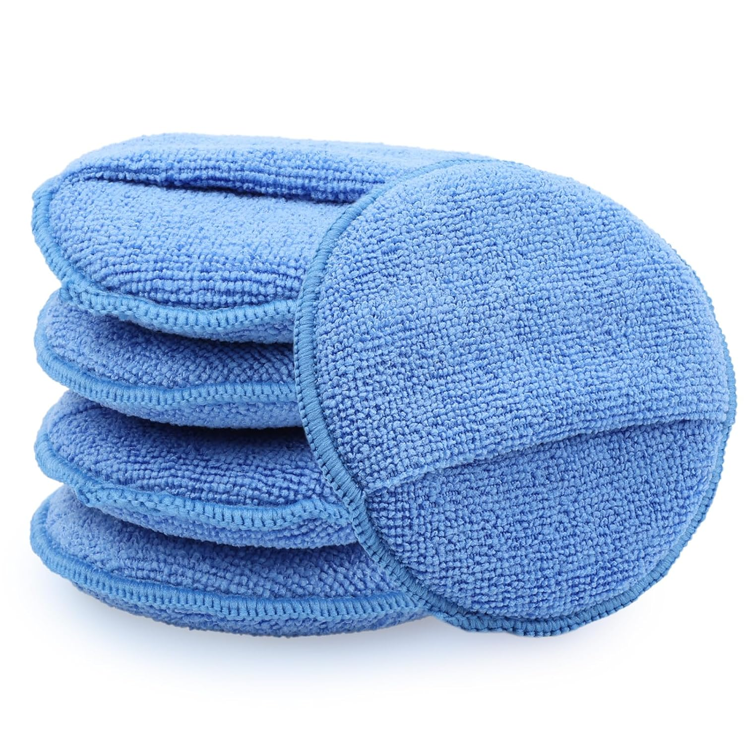 Viiotu 5 Pcs Wax Applicator Pads - 12.5Cm/4.92In - Car Polishing Pads with Finger Pockets, Car Wash Buffing Kit for Car Cleaning and Fine Polishing image number 2