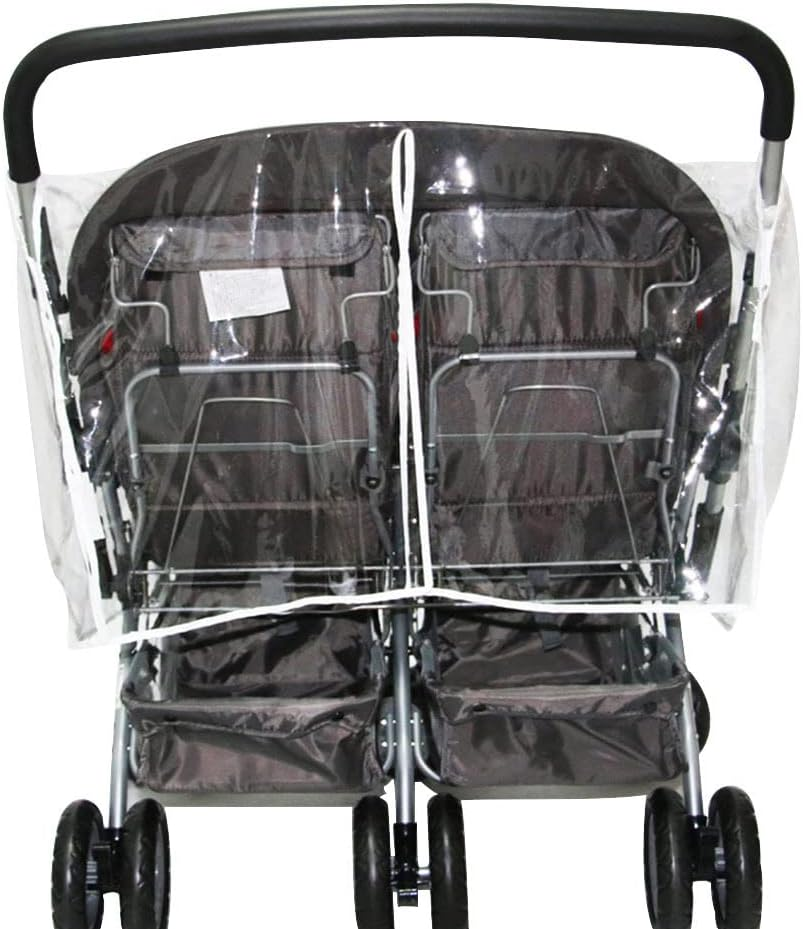 Double Stroller Rain Cover | Waterproof PVC Weather Shield - Universal Infant Travel System Rain Cover, Double Stroller Cover for Rain and Wind Xianers image number 2