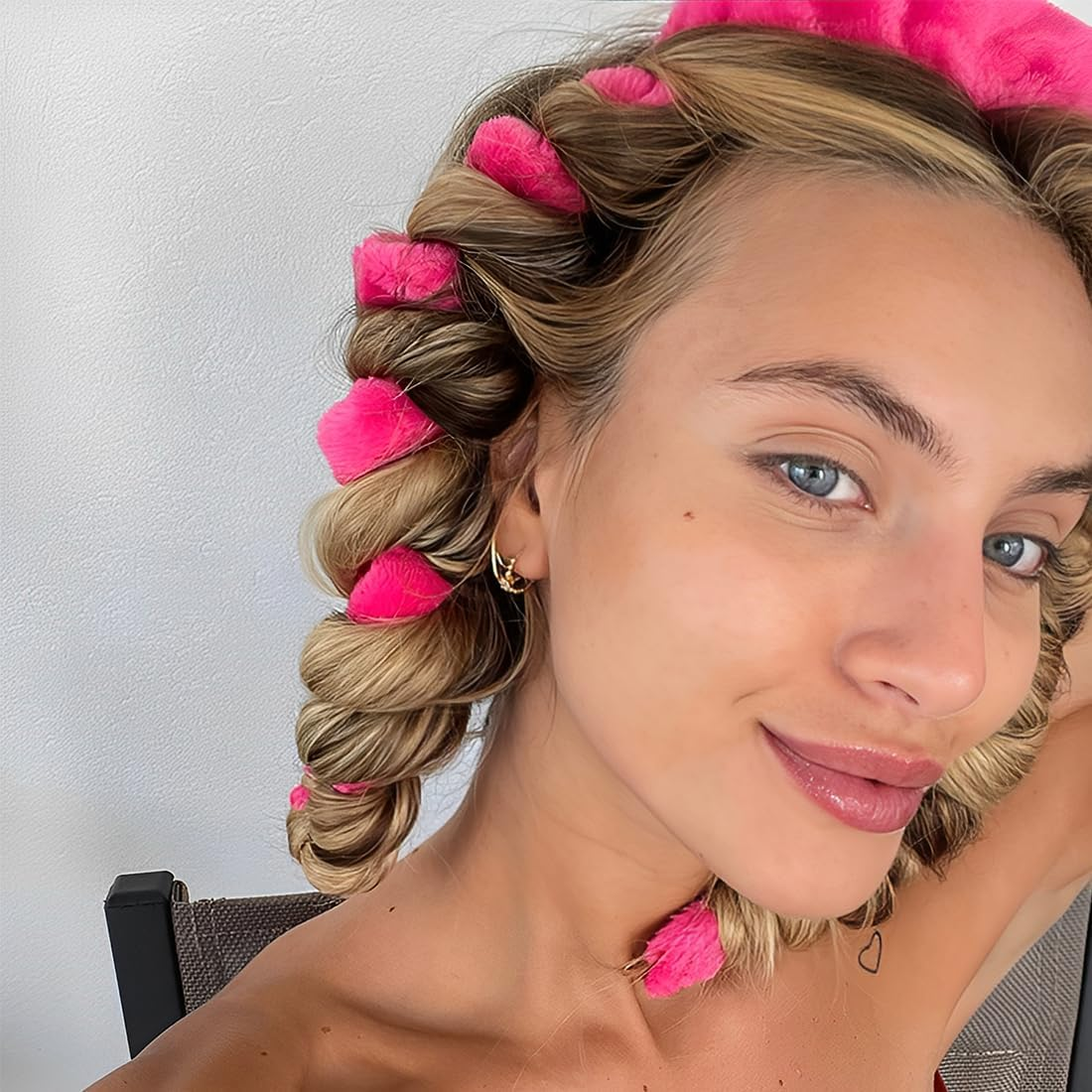 Curlers Curls without Heat, Curls without Heat, No Heat Curls for Sleeping, Heatless Curls Band Velvet Overnight for Medium Long Hair (B)