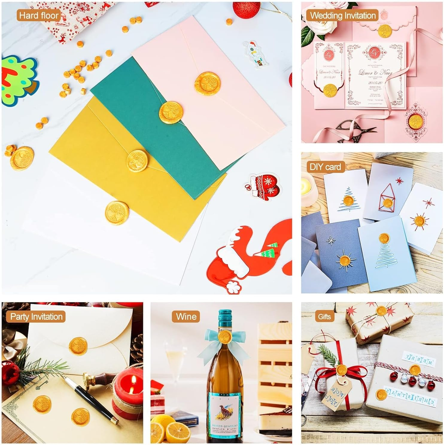 Wax Seal Stamp Kit, Wax Seal Stamp Kit, Sealing Wax Comes with Heater, Sealing Wax Warmer, Wax Seal Metallic Pen, Envelope, Candles, Wax Seal Stamp Kit for Gift and Craft (Multicolor) image number 4