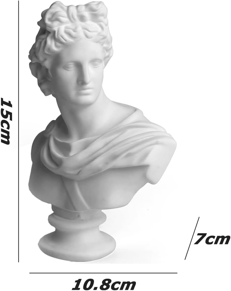 Apollo Bust Sculpture, White Apollo Bust Statue Home Decor, Roman Mythology God of Sunlight Shelves David Aesthetic Decor for Small Statues Greek Statue Decor image number 4