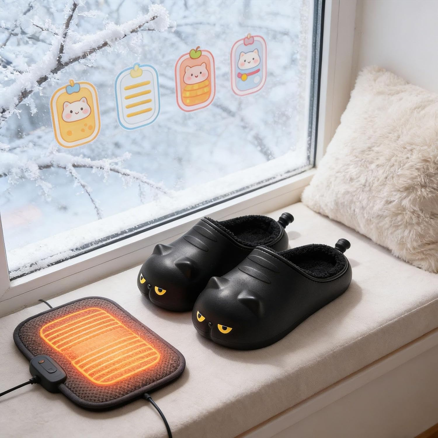 Yuksok Women Slippers Lovely House Shoes Waterproof Non Slip Soft Indoor Slippers image number 7