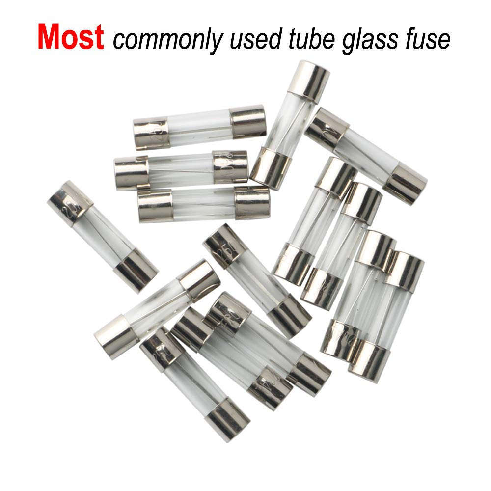 Gebildet 126 Pieces 6 X 30 Mm Glass Fuse, Fast-Blow Glass Fuse Glass Tube Assorted Kit (250 V Amp 1A 2A 3A 5A 6A 10A 15A 20A 25A) image number 4