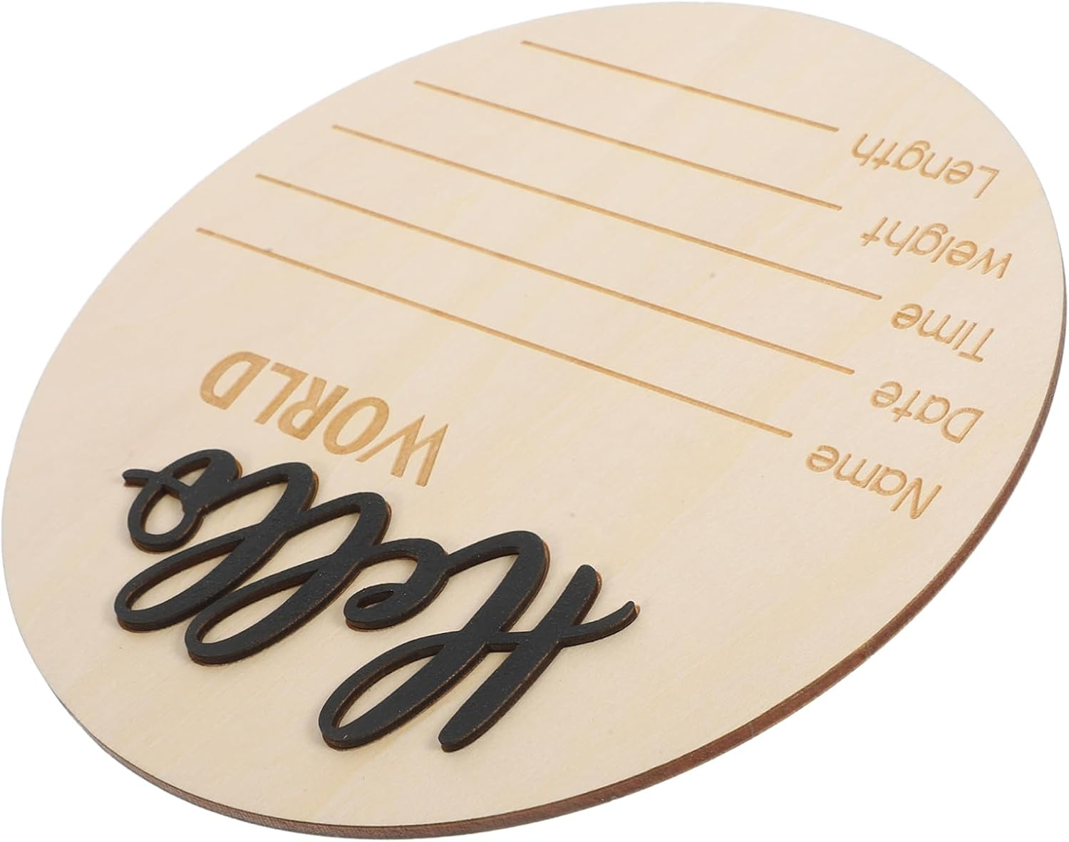 Yardwe Birth Announcement Sign Wooden round Newborn Name Sign Photography Prop for Home