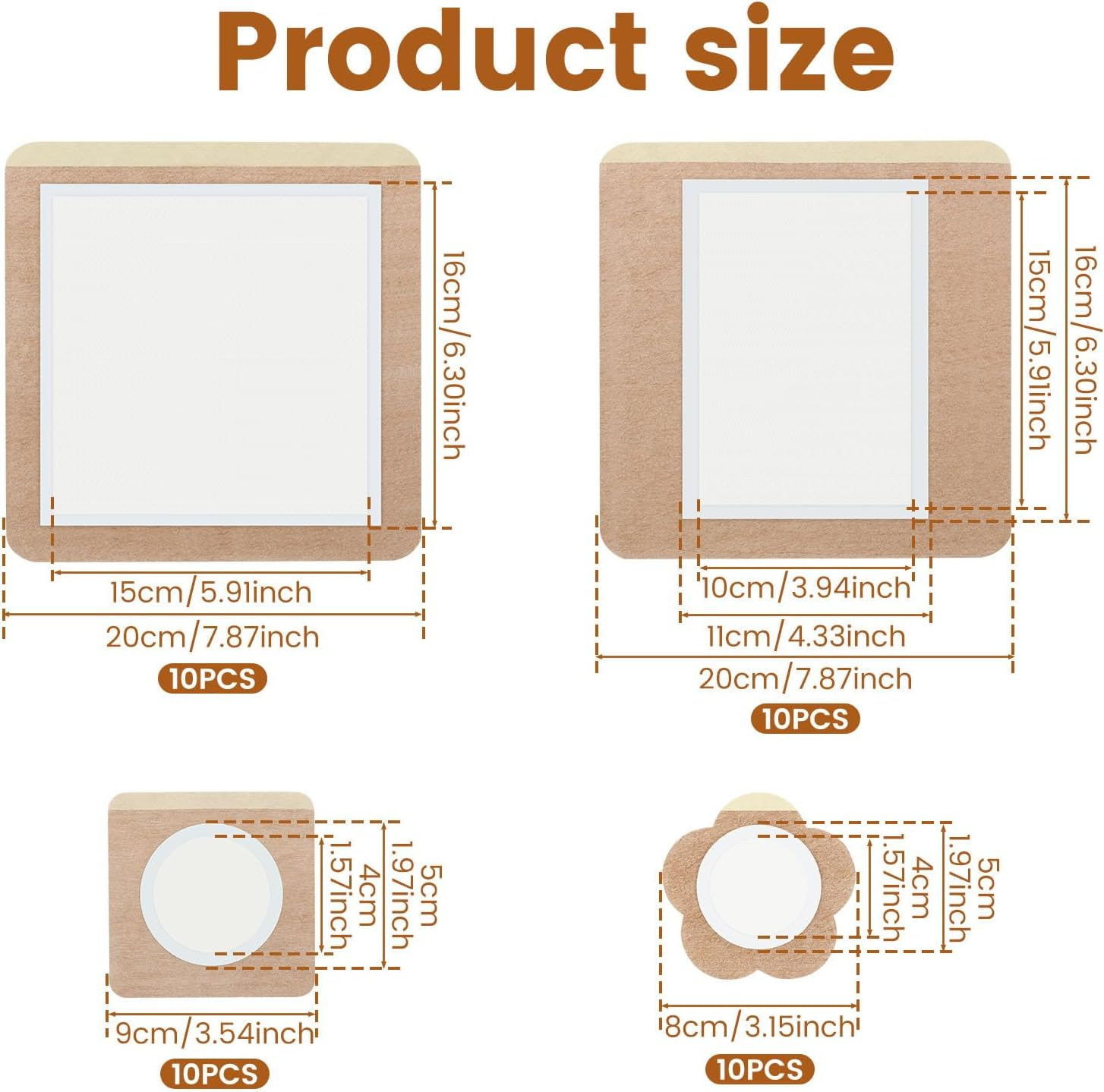 Fwqofvk 40Pcs Essential Oil Wraps, Self Adhesive Castor Oil Wrap Pads with Cotton Inner Layer, Breathable Cold Pressed Oil Wraps, Leak Proof Adhesive Oil Packs for Waist Back Neck Arm Work Sleep image number 2