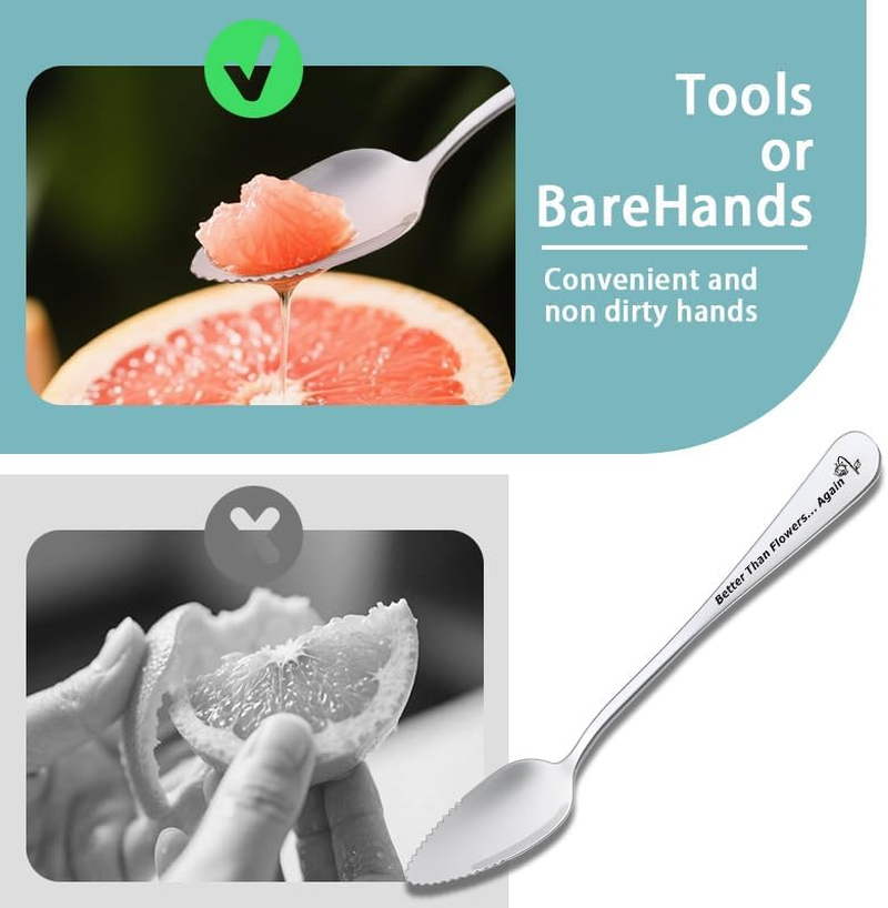 Long Distance Relationship Gifts for Women Fiancee Christmas Birthday Gifts for Girlfriend from Boyfriend Wife Anniversary Wedding Gift from Husband Engraved Spoons Serrated Melon Spoon with Teeth