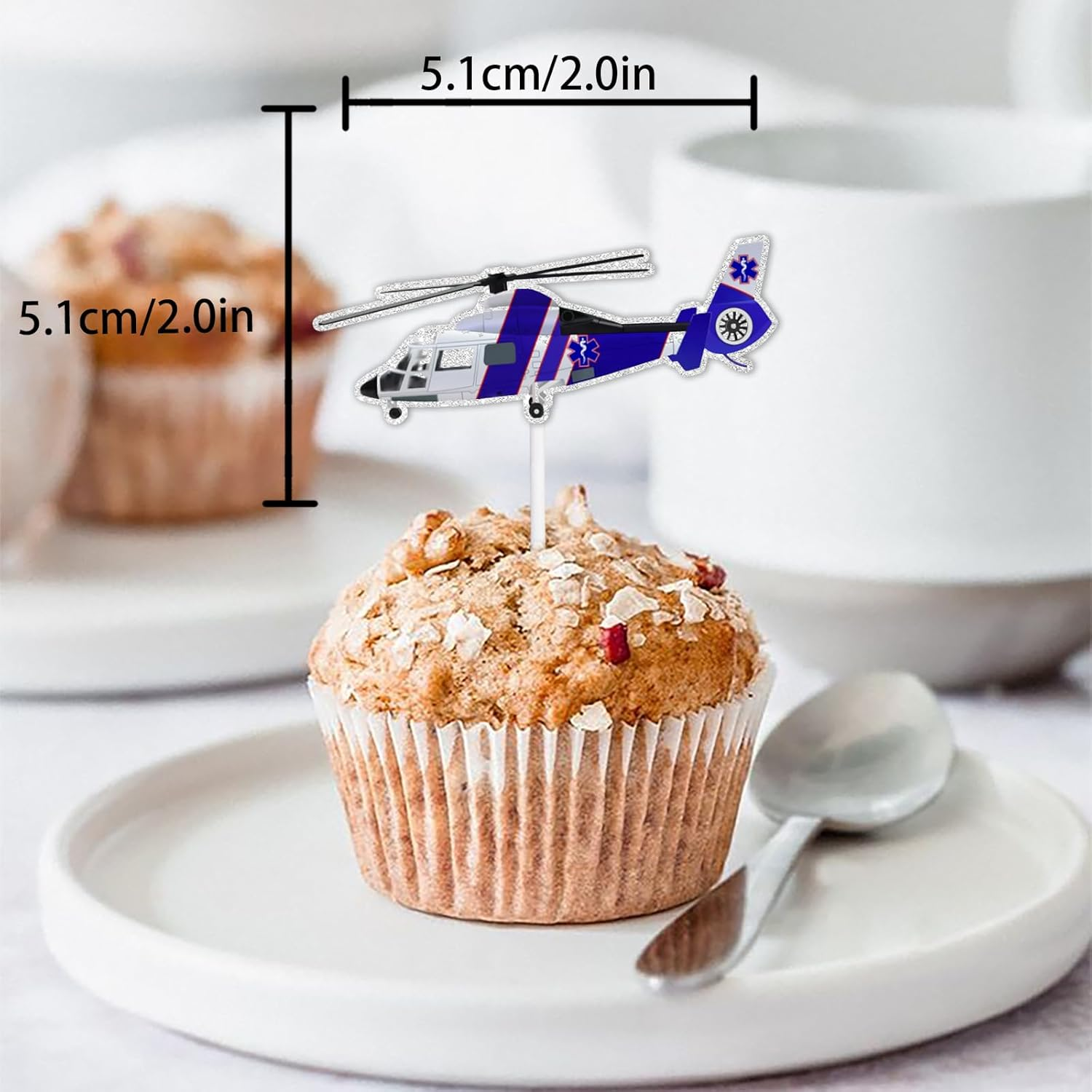 Airplane Dessert Cupcake Topper Cheer to Aviation Fighter Theme Decorations Supplies Baby Shower Children Boys Girls Happy Birthday Party Decor Set 18Pcs Glitter image number 1