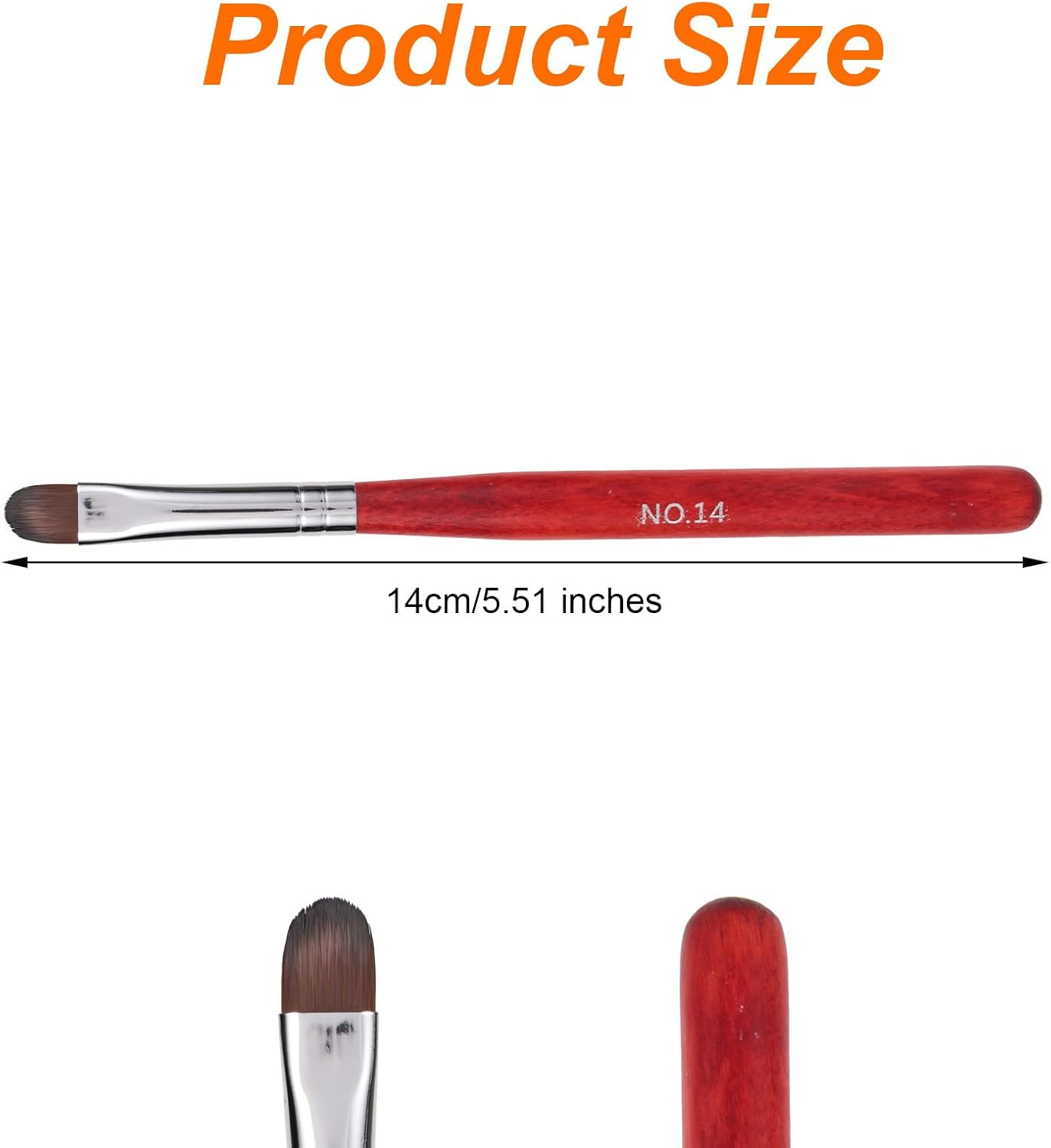 2Pcs French Brush for Nails, French Tip Brush with Wooded Handle Clean up Brushes Gel Nail Polish Nail Design Tools for Professional Manicure DIY Salon Home Use image number 1
