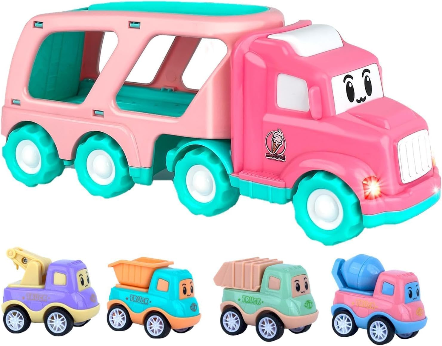 1 2 3 4 5 Years Old Trucks Toys| Truck Toy with Sound| Interactive Toys Truck with Sounds, Playground Car Trucks Toys, Girls Truck Toy with Sound Effects, Vehicle Toy for Young Girls image number 1