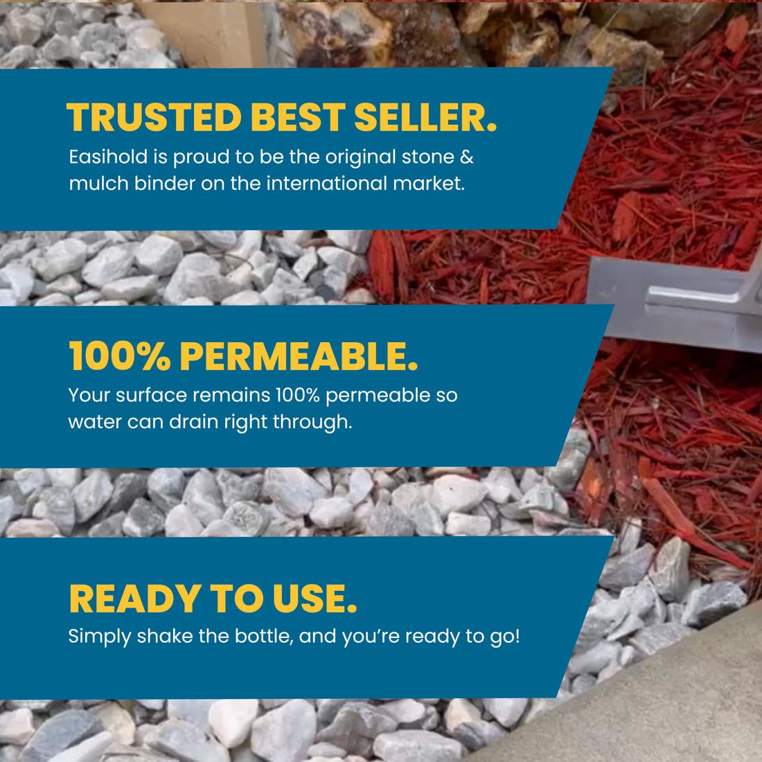 EASIHOLD - 5L XL Gravel Glue for Bonding Stones, Mulch and Gravel on Borders, Patios and Garden Paths. Lasts up to 3 Years, Non Toxic, Ready to Use. image number 2