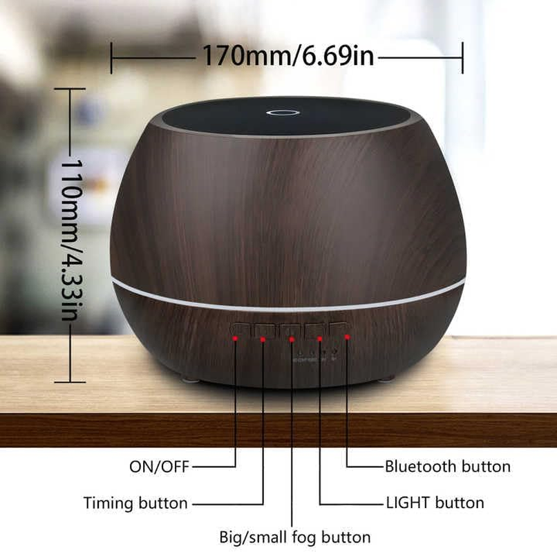 ISMATE Smart Wifi Essential Oil Diffuser, App Control Compatible with Alexa, 500Ml Aromatherapy Humidifier for Relaxing Atmosphere in Home,Bedroom and Office (Dark Grain) image number 1