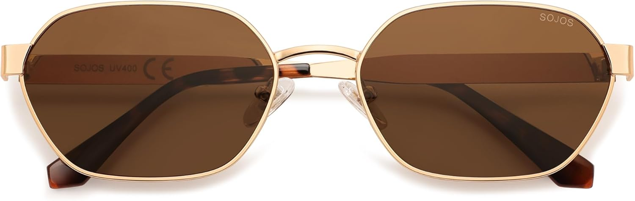 SOJOS Trendy Polarized Hexagon Sunglasses for Women Men, UV400 Retro Rectangle Shades SJ1238