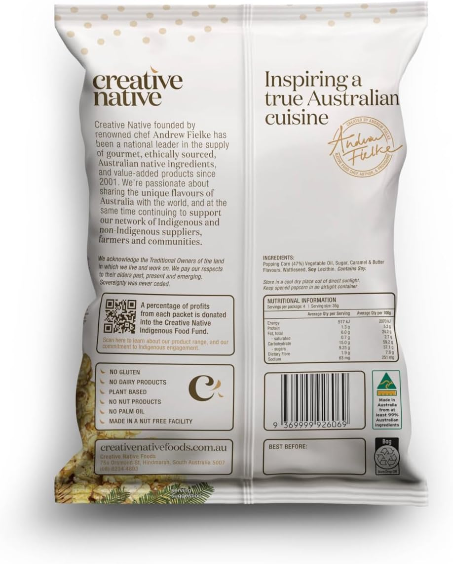 Creative Native Wattleseed Caramel Popcorn 50 G image number 1