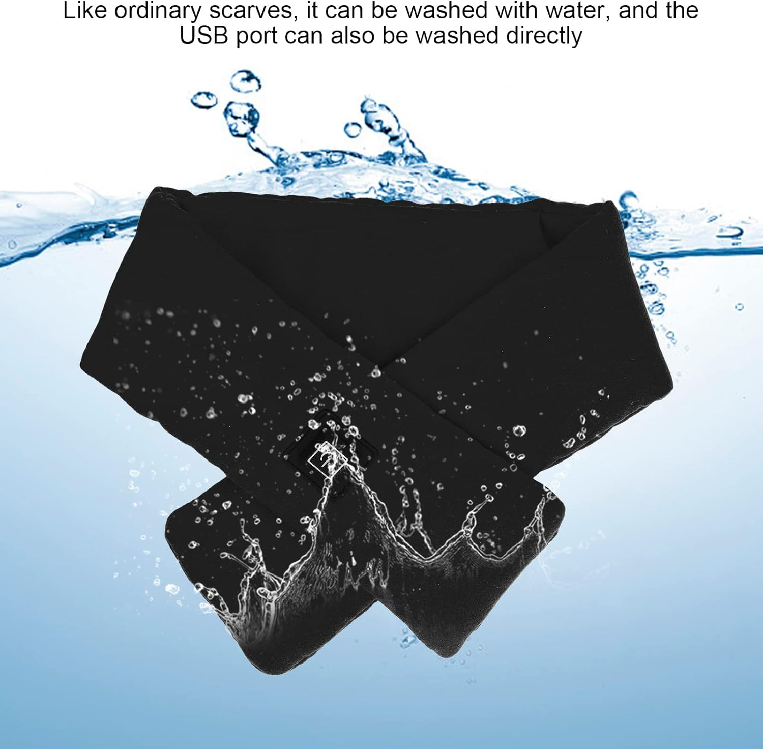 Neck Heating Pad, 3 Adjustable Gears USB Powered Intelligent Constant Temp Washable Electric Heating Scarf, Skin Friendly Heated Neck Warmer, Heated Neck Wrap for Adults Children Elderly(Black) image number 1